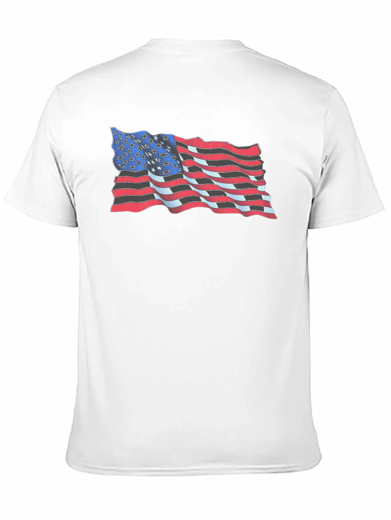 American Flag In Wind Breathable Soft Cotton T-Shirt – Timeless Casual Look