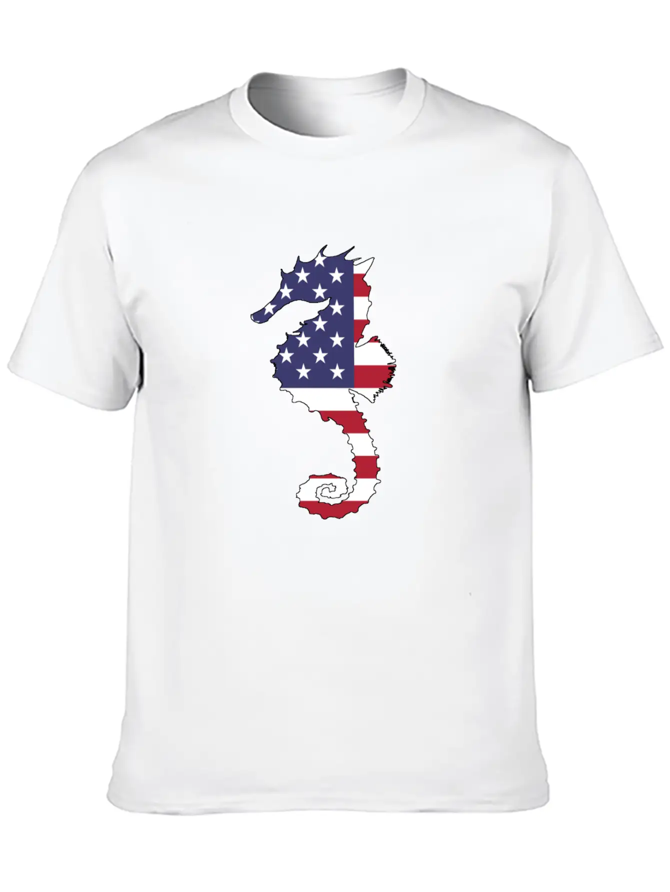 American Flag - Seahorse Relaxed Everyday Tee – Lightweight And Durable Cotton