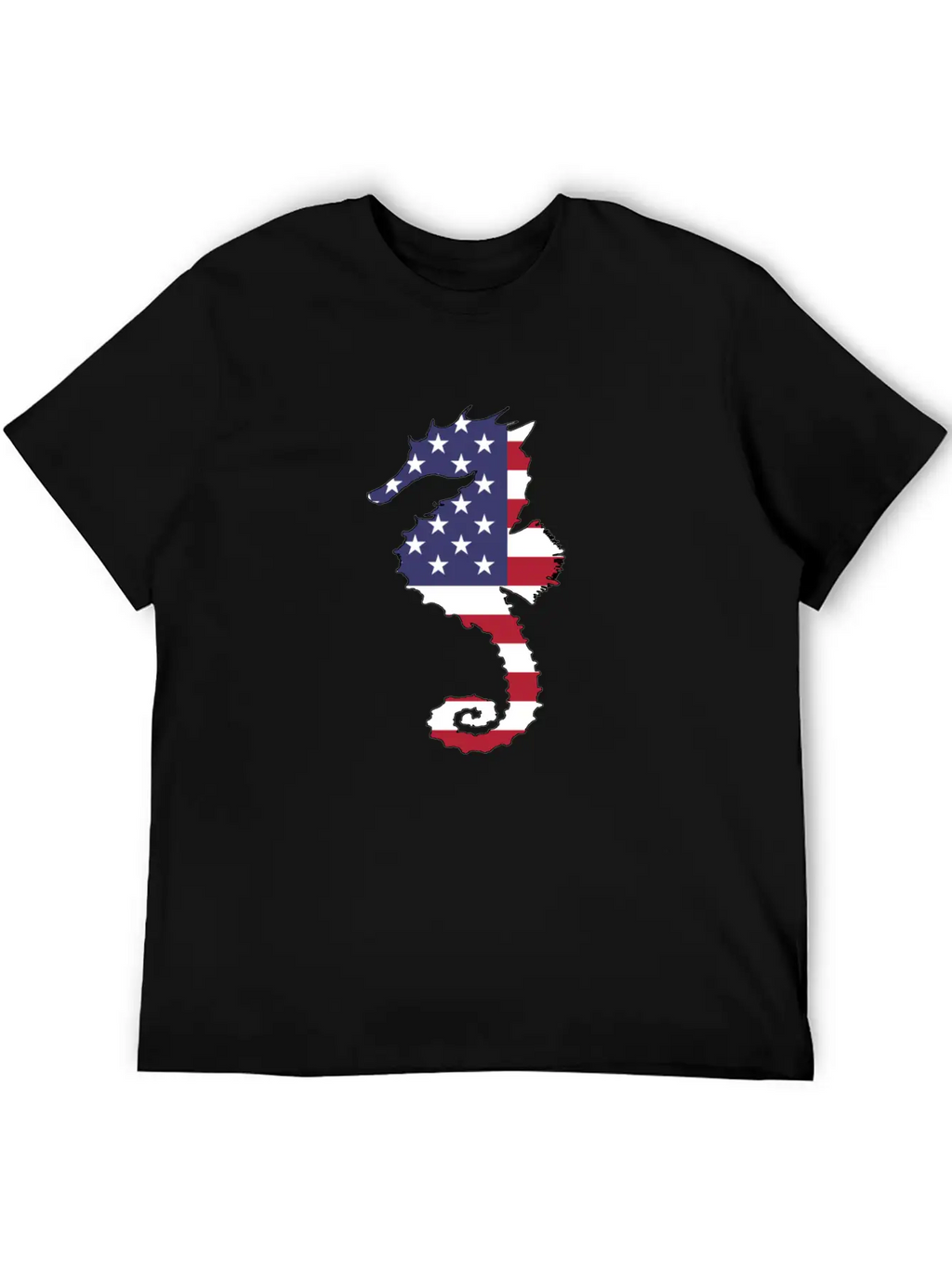 American Flag - Seahorse Relaxed Everyday Tee – Lightweight And Durable Cotton
