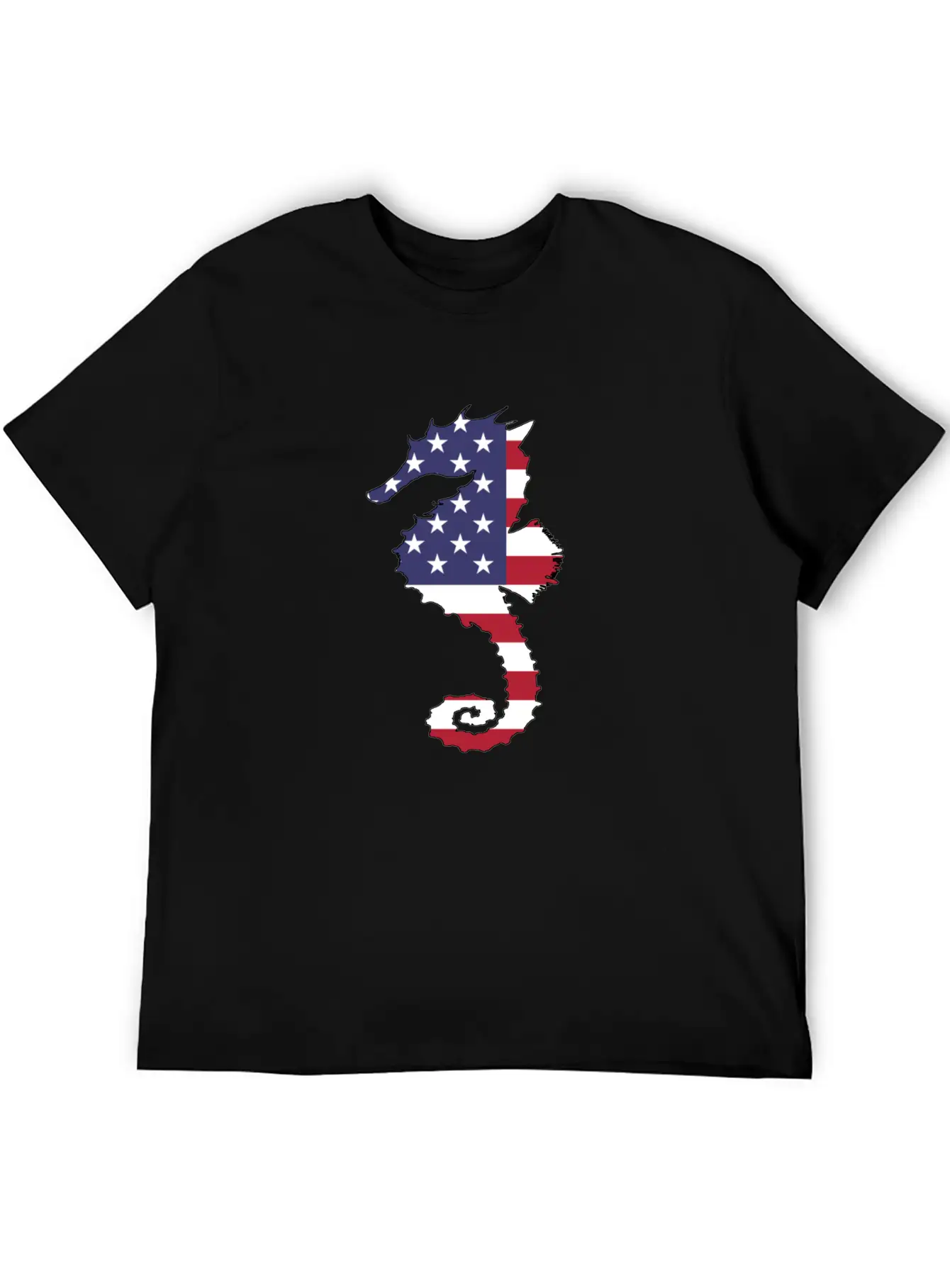 American Flag - Seahorse Relaxed Everyday Tee – Lightweight And Durable Cotton