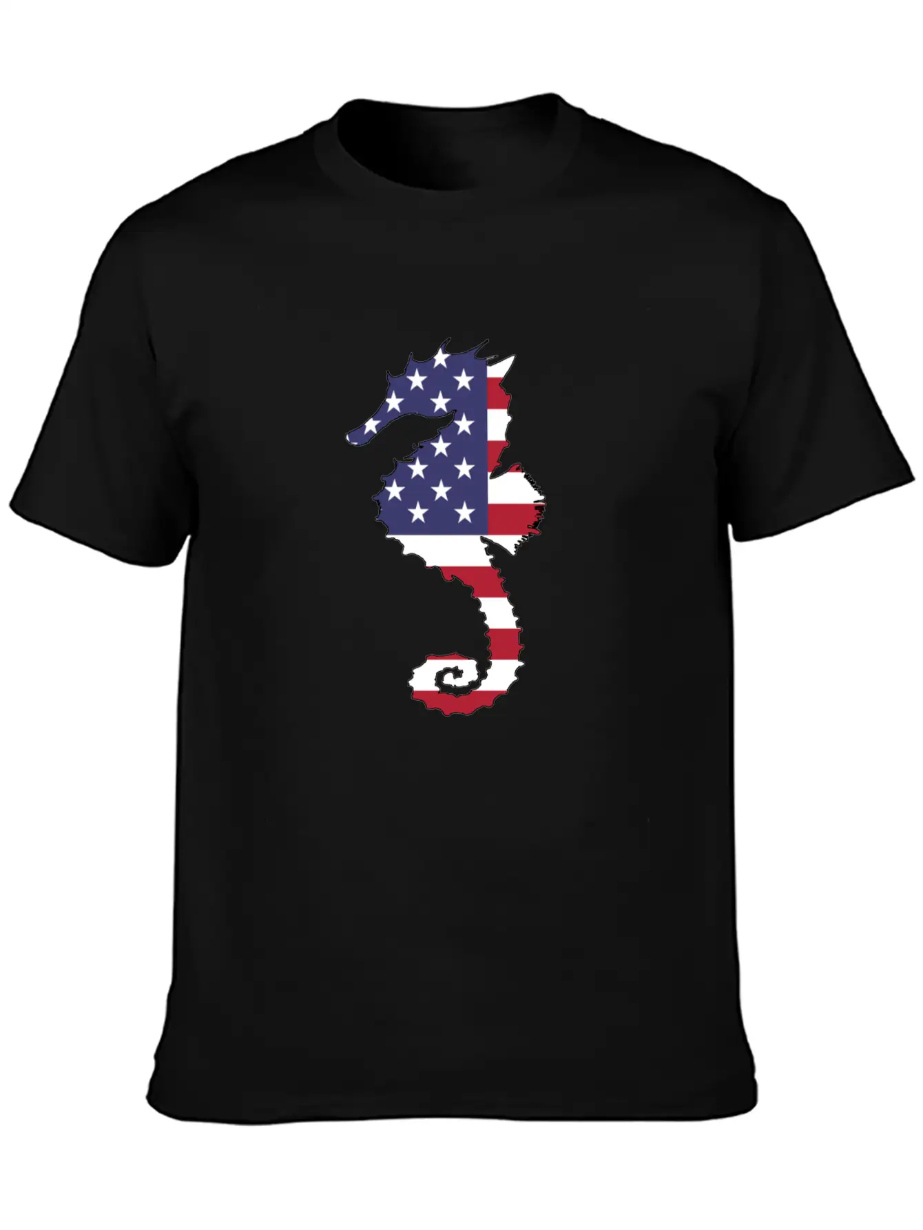 American Flag - Seahorse Relaxed Everyday Tee – Lightweight And Durable Cotton