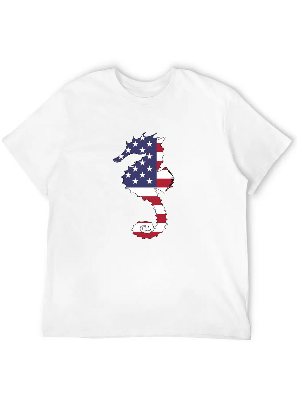 American Flag - Seahorse Relaxed Everyday Tee – Lightweight And Durable Cotton