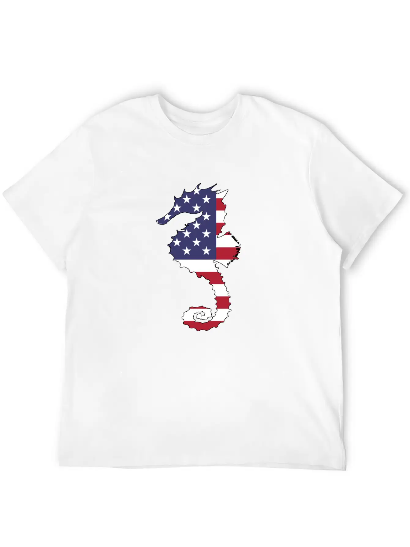 American Flag - Seahorse Relaxed Everyday Tee – Lightweight And Durable Cotton