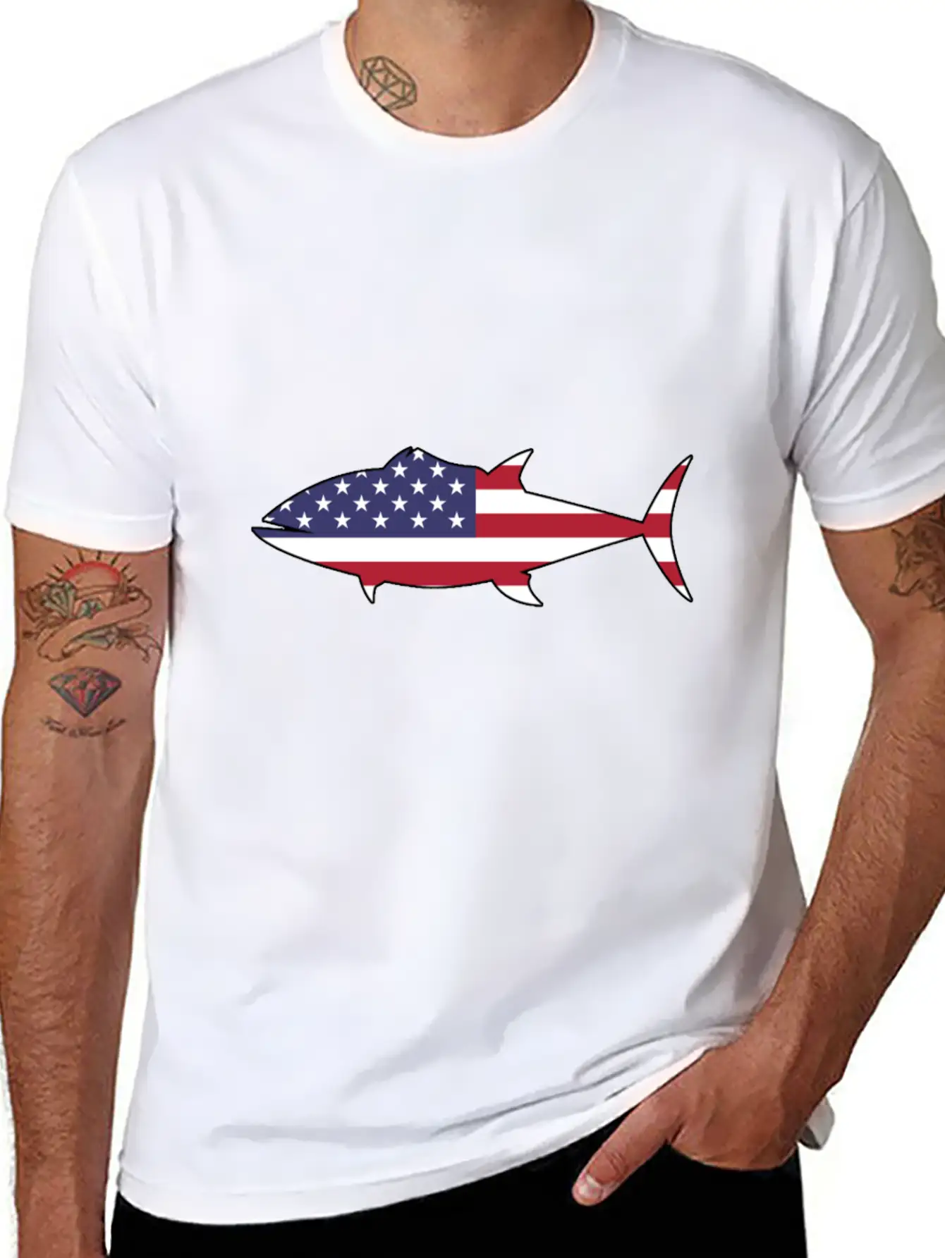 American Flag Tuna Happy 4th Of July Relaxed Everyday Tee – Lightweight And Durable Cotton