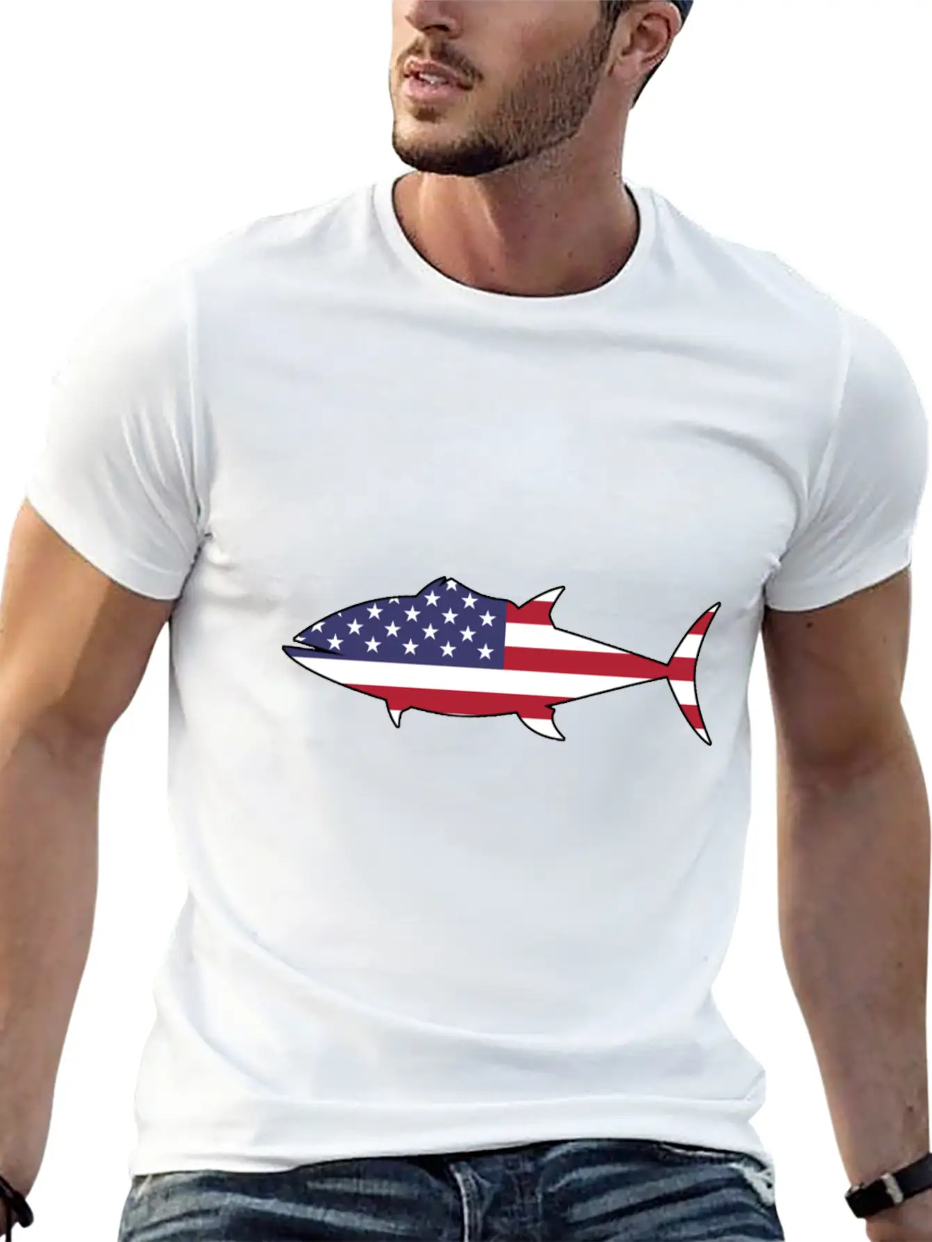 American Flag Tuna Happy 4th Of July Relaxed Everyday Tee – Lightweight And Durable Cotton