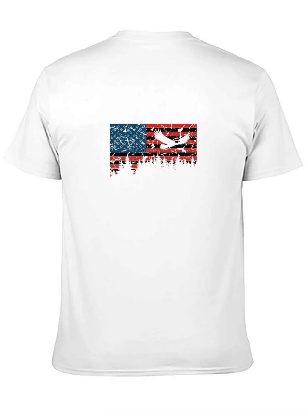 American Flag USA Patriotic Eagle Flying Trees Gra Unisex Casual T-Shirt – Clean Design For Daily Comfort