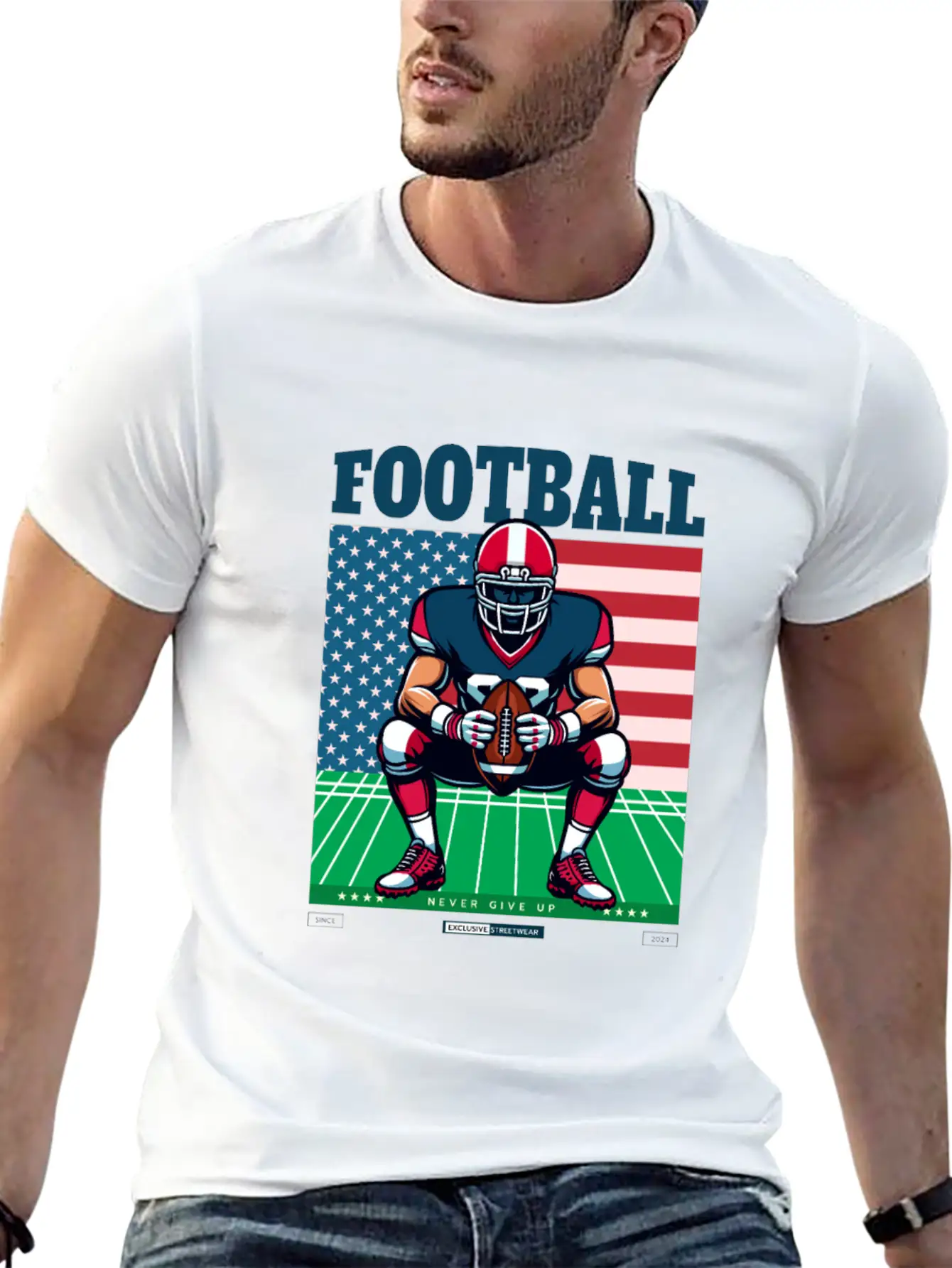 American Football T-Shirt Essential Cotton Tee For Daily Outfits – Unisex Style