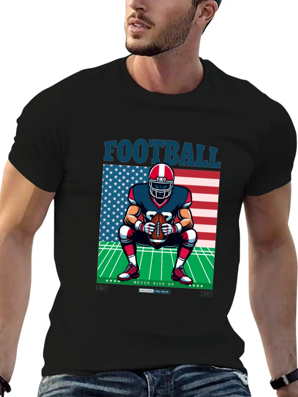 American Football T-Shirt Essential Cotton Tee For Daily Outfits – Unisex Style
