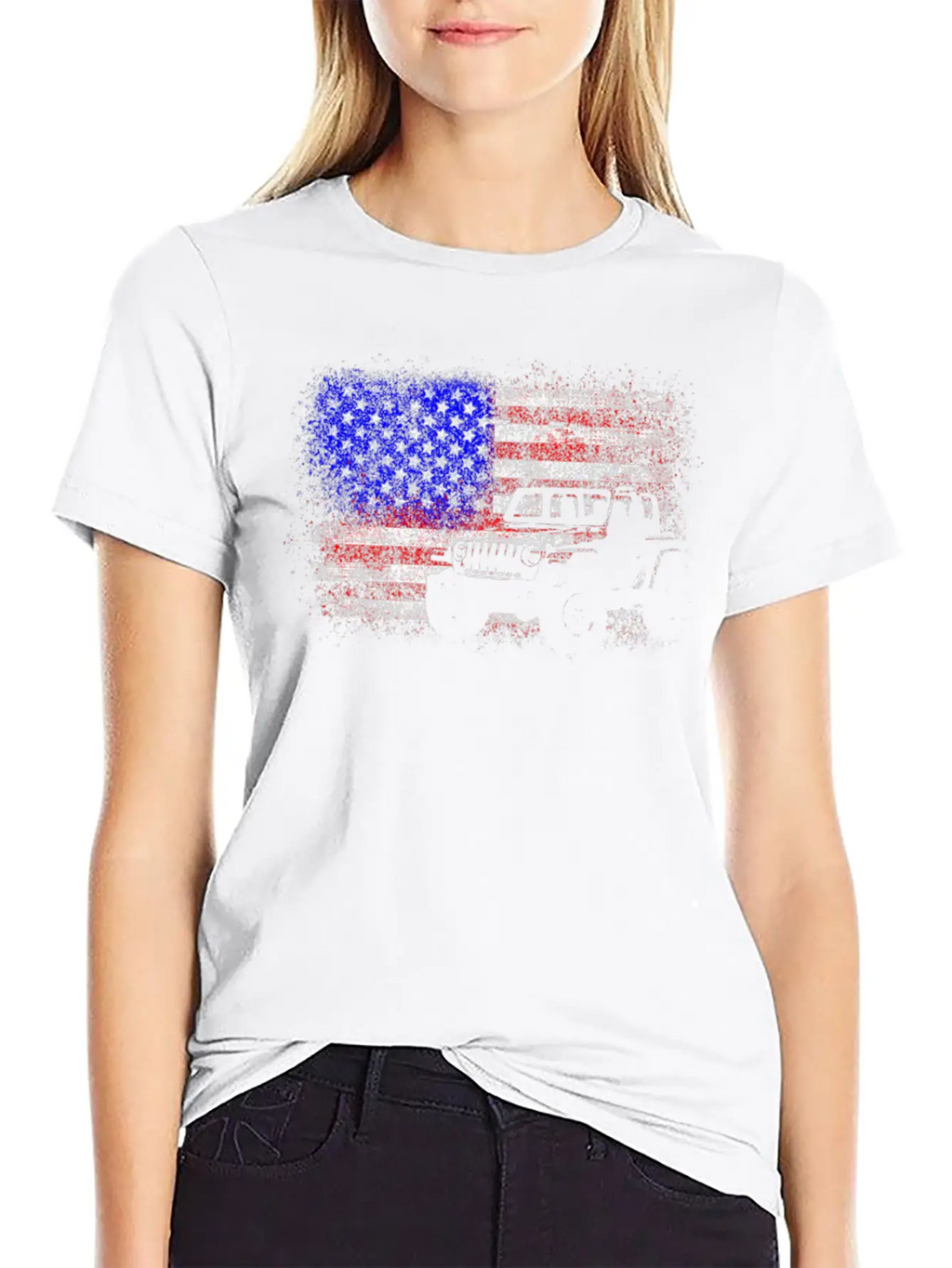 American US Flag 4X4 Off-Road Breathable Graphic T-Shirt – Perfect For Casual Days