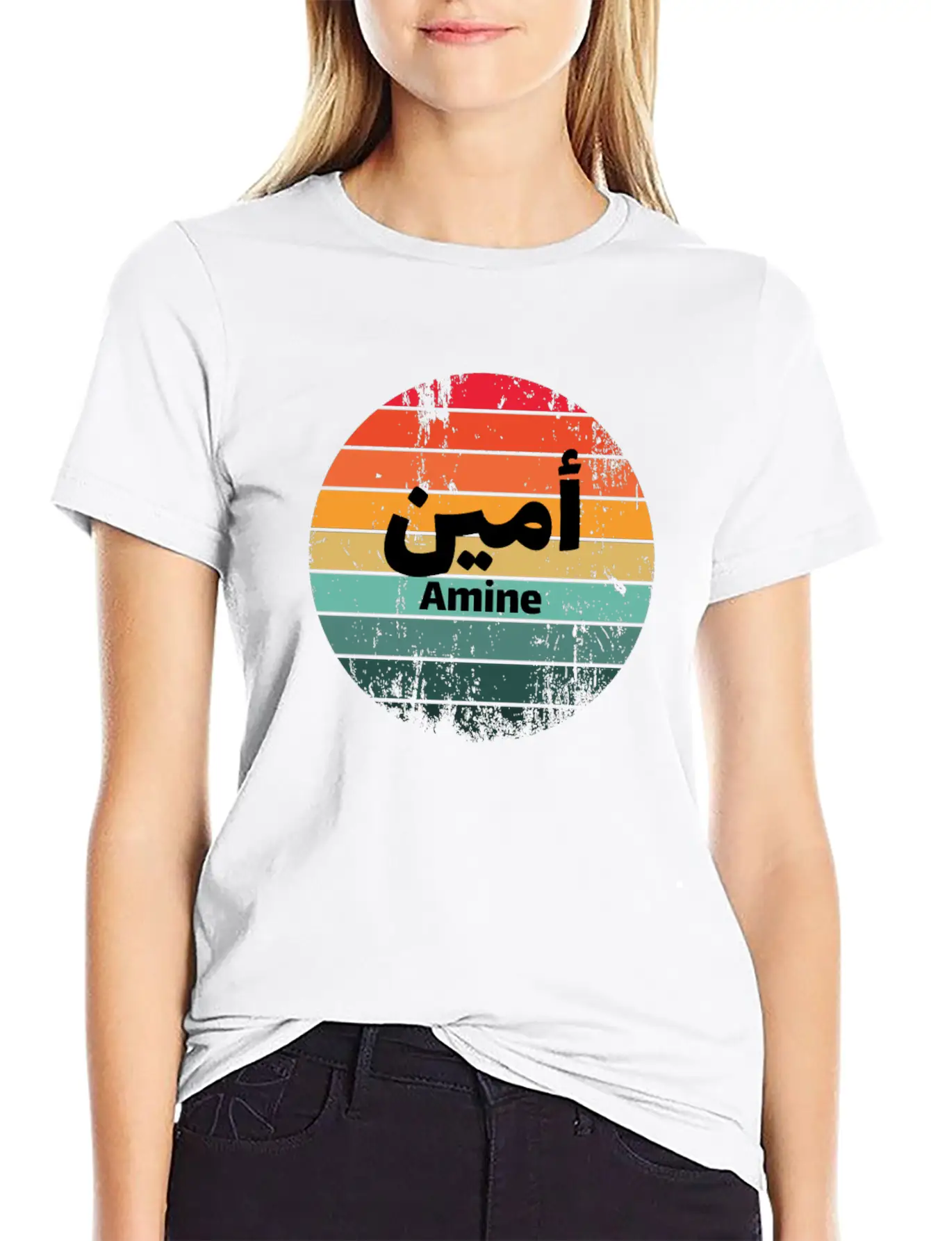 Amine In Arabic Timeless Short Sleeve Tee – Comfy And Minimalist Design
