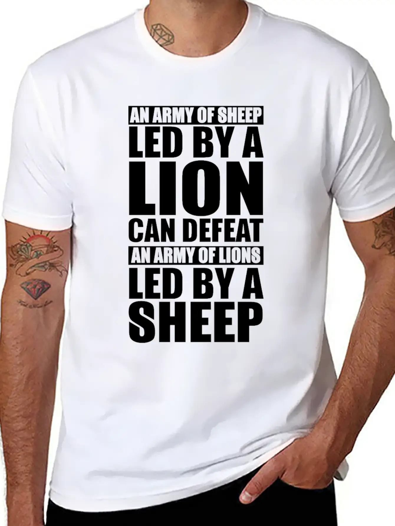 An Army Of Sheep Led By A Lion Can Defeat An Army Stylish Everyday T-Shirt – Unisex Basic Cotton Tee