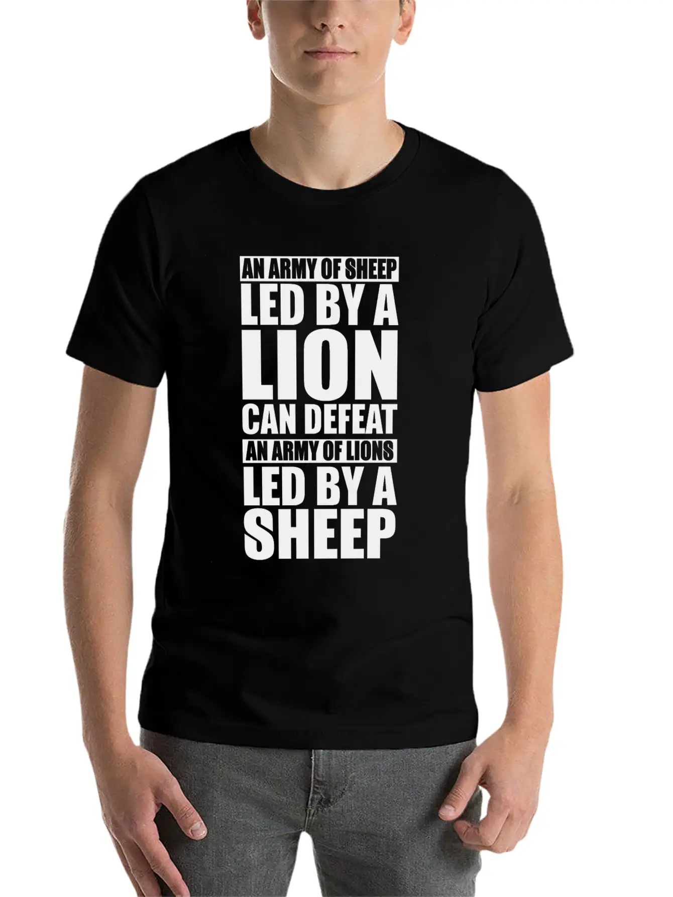 An Army Of Sheep Led By A Lion Can Defeat An Army Stylish Everyday T-Shirt – Unisex Basic Cotton Tee