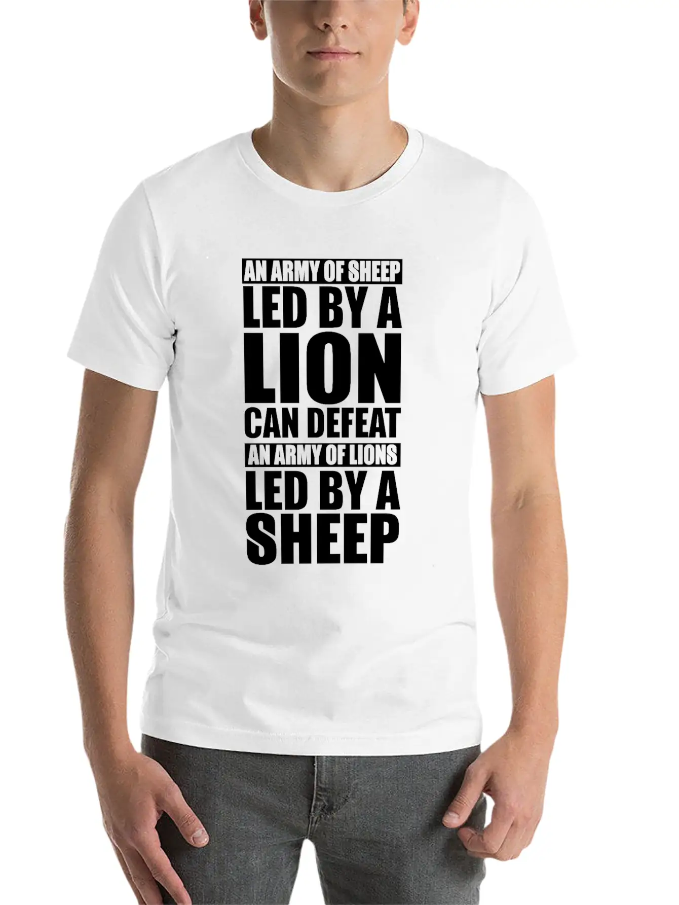 An Army Of Sheep Led By A Lion Can Defeat An Army Stylish Everyday T-Shirt – Unisex Basic Cotton Tee