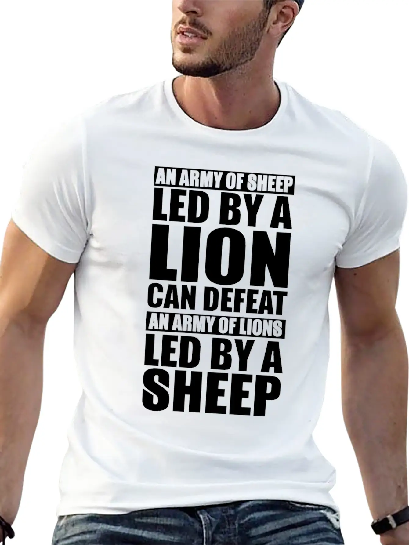 An Army Of Sheep Led By A Lion Can Defeat An Army Stylish Everyday T-Shirt – Unisex Basic Cotton Tee