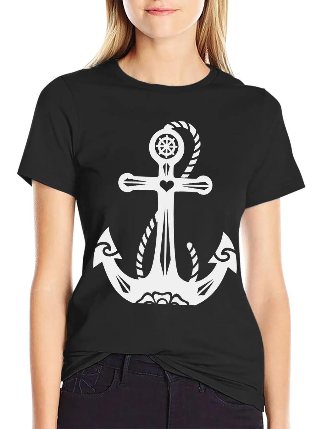 Anchor & Sacred Rose, Symbol Hope, Faith & Love Classic Cotton Tee – Unisex Comfort For Any Season