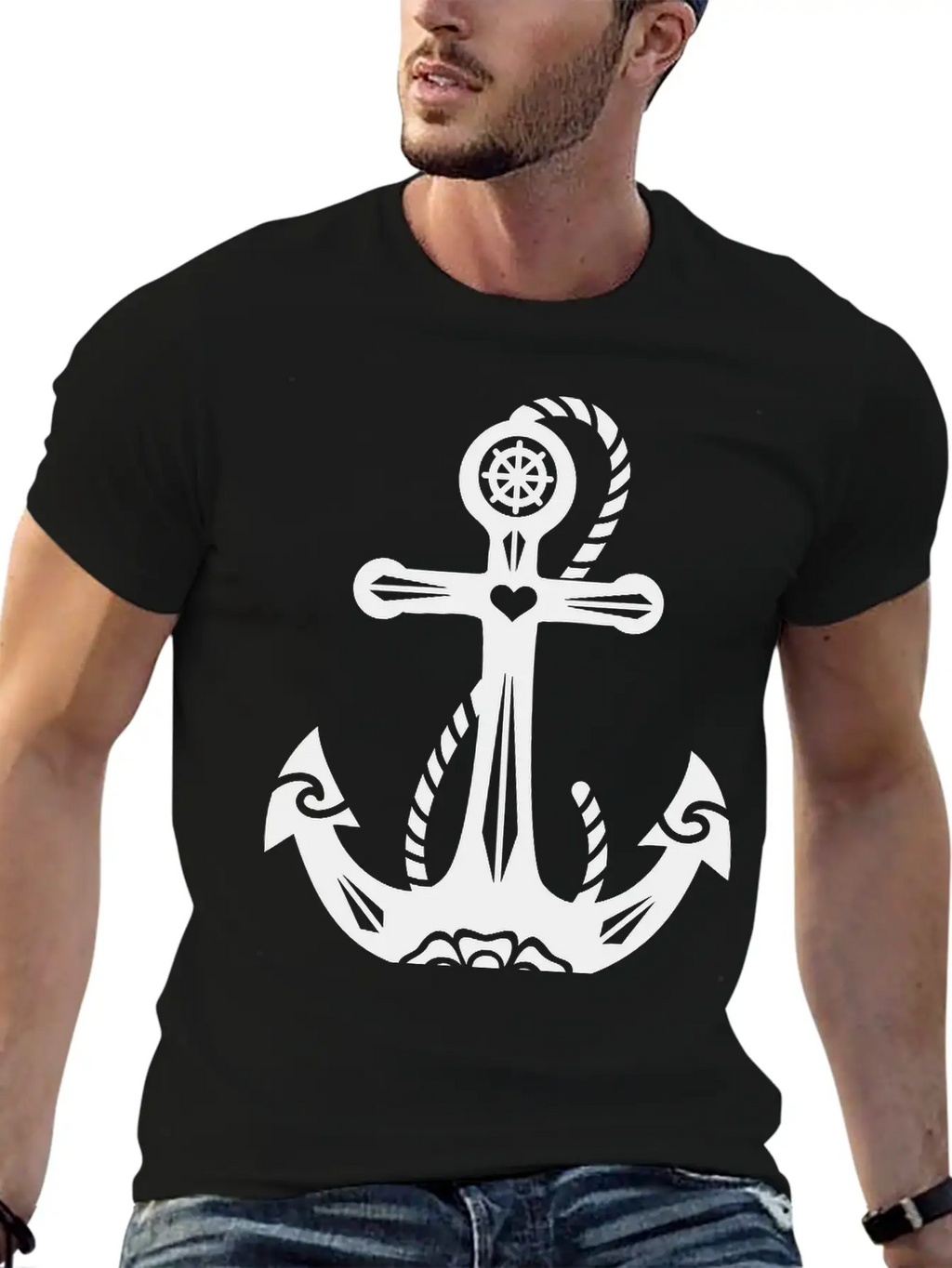 Anchor & Sacred Rose, Symbol Hope, Faith & Love Classic Cotton Tee – Unisex Comfort For Any Season