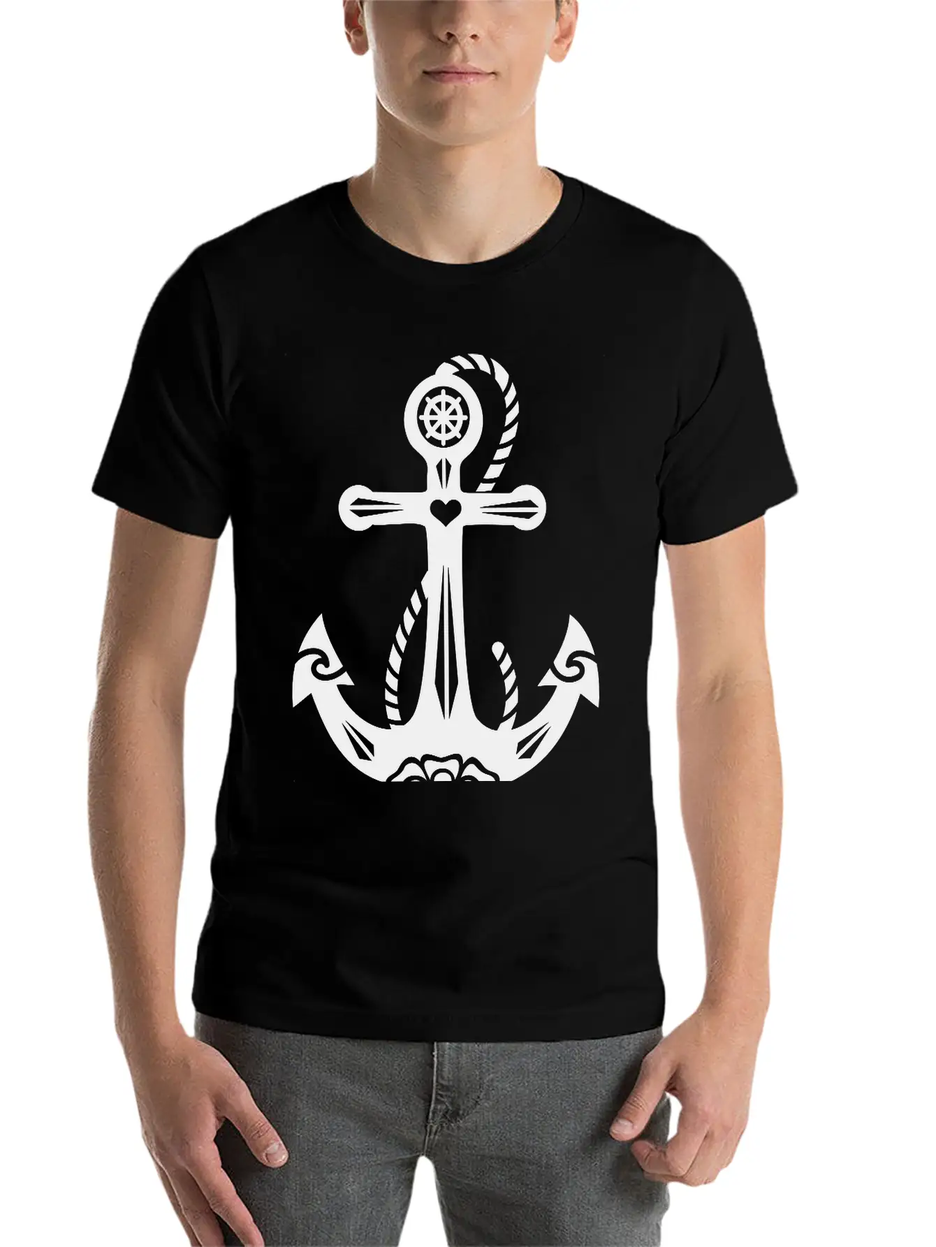 Anchor & Sacred Rose, Symbol Hope, Faith & Love Classic Cotton Tee – Unisex Comfort For Any Season
