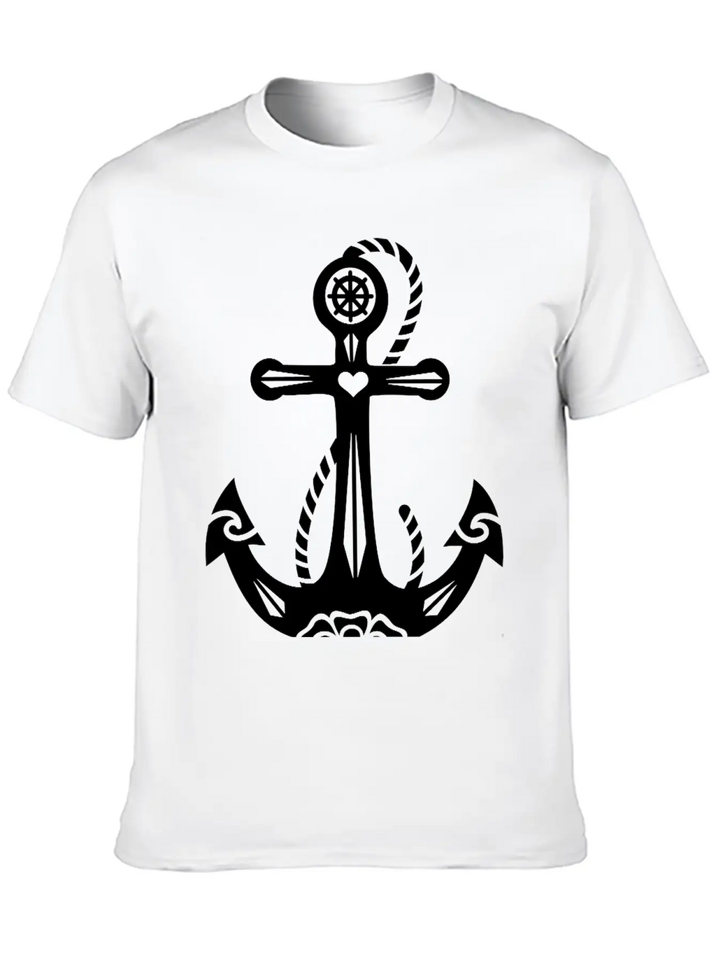 Anchor & Sacred Rose, Symbol Hope, Faith & Love Classic Cotton Tee – Unisex Comfort For Any Season