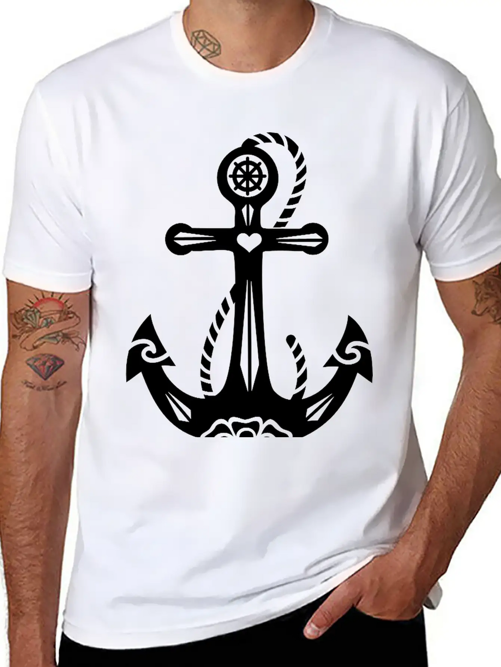 Anchor & Sacred Rose, Symbol Hope, Faith & Love Classic Cotton Tee – Unisex Comfort For Any Season