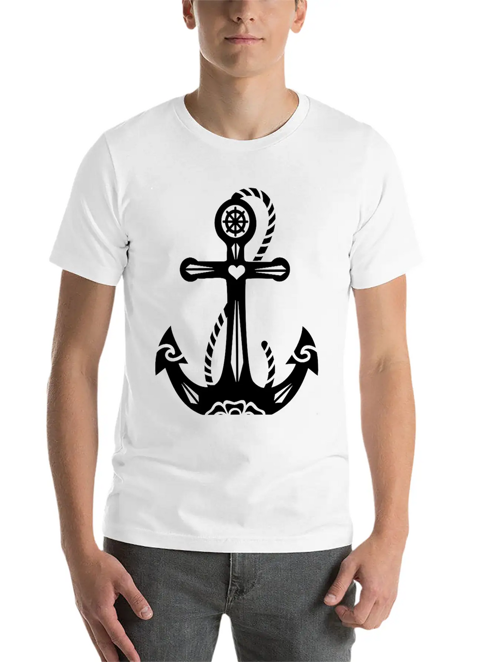 Anchor & Sacred Rose, Symbol Hope, Faith & Love Classic Cotton Tee – Unisex Comfort For Any Season