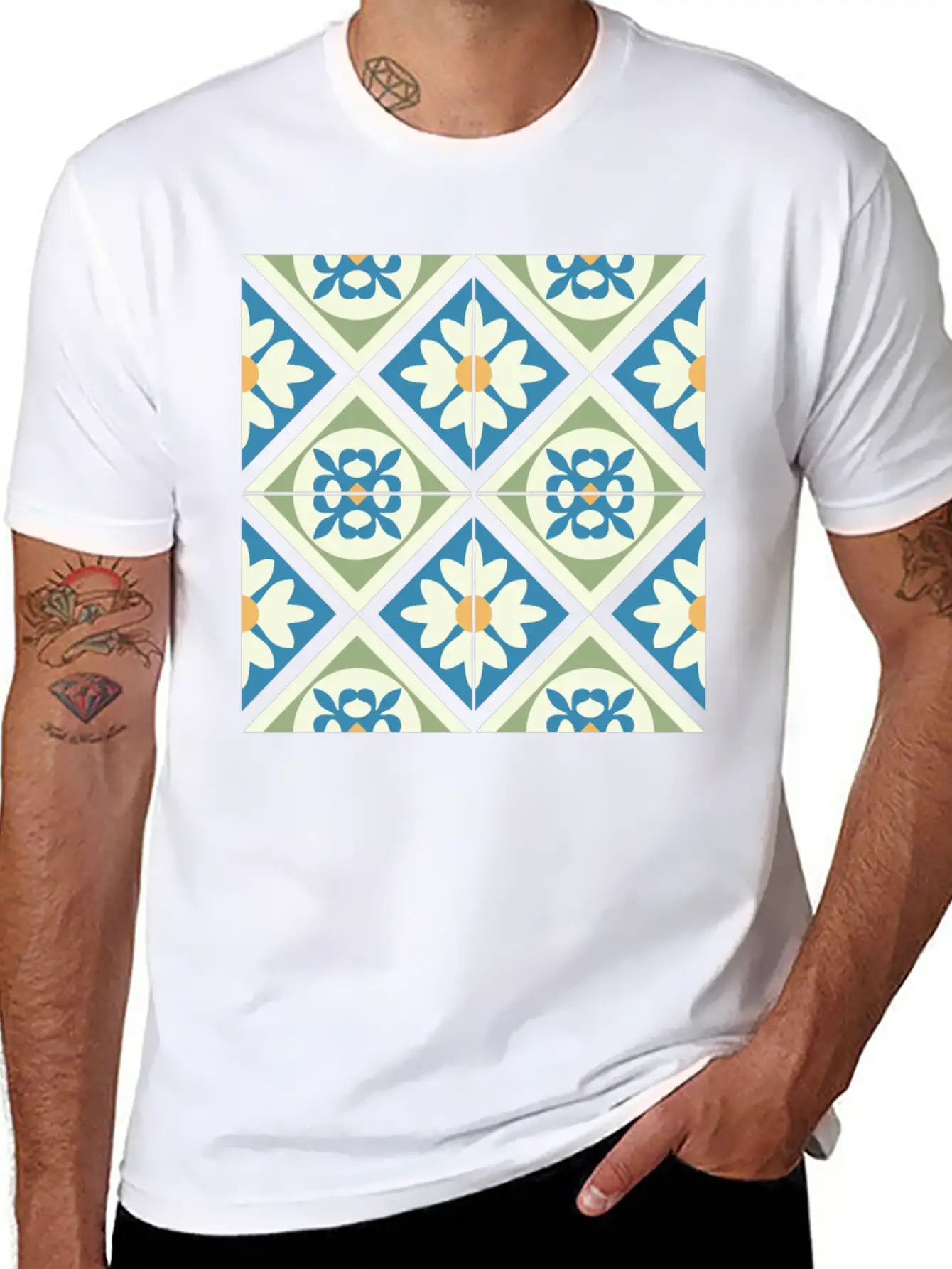 Andalusian Tiles 13 Timeless Short Sleeve Tee – Comfy And Minimalist Design