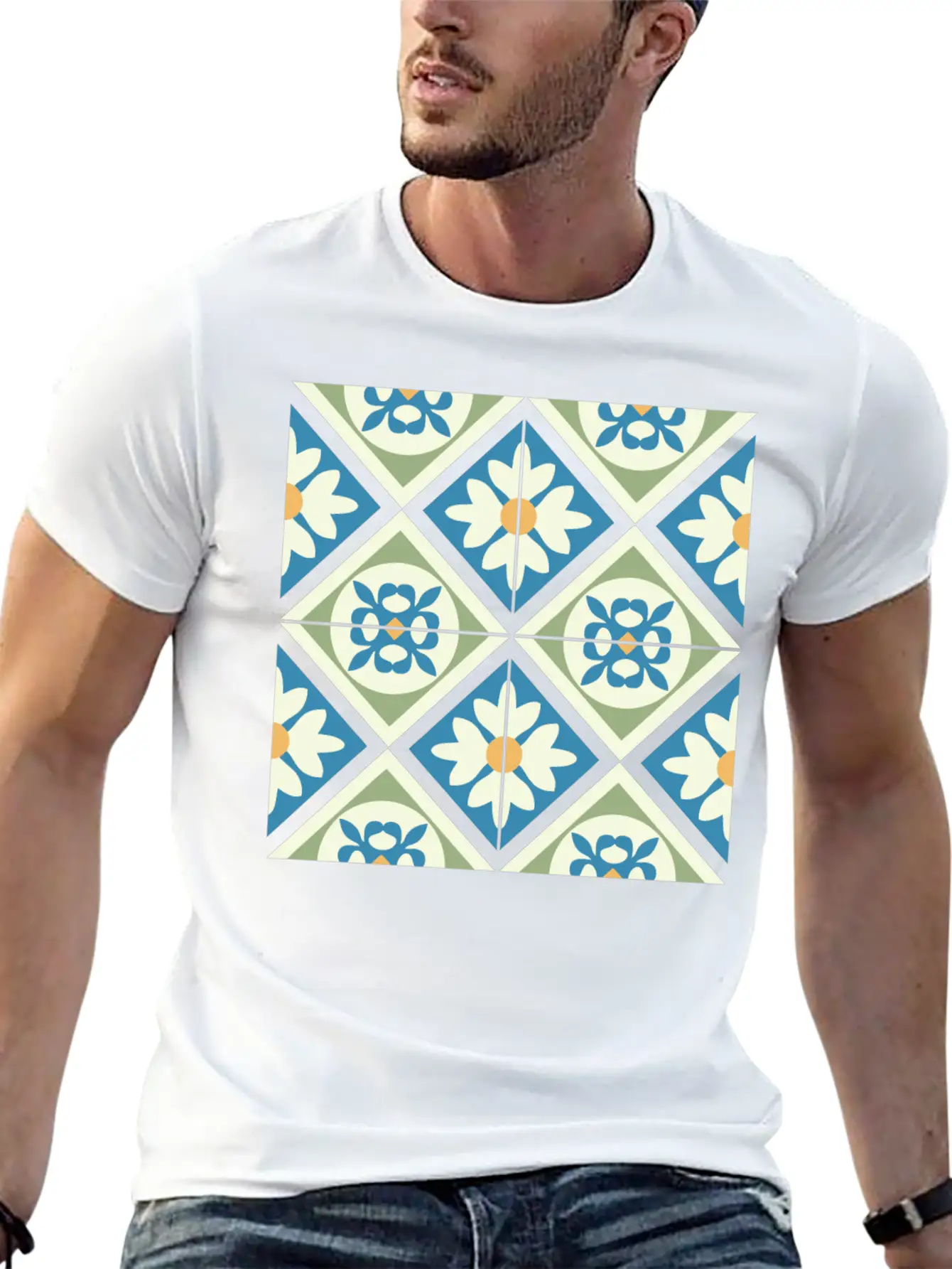 Andalusian Tiles 13 Timeless Short Sleeve Tee – Comfy And Minimalist Design