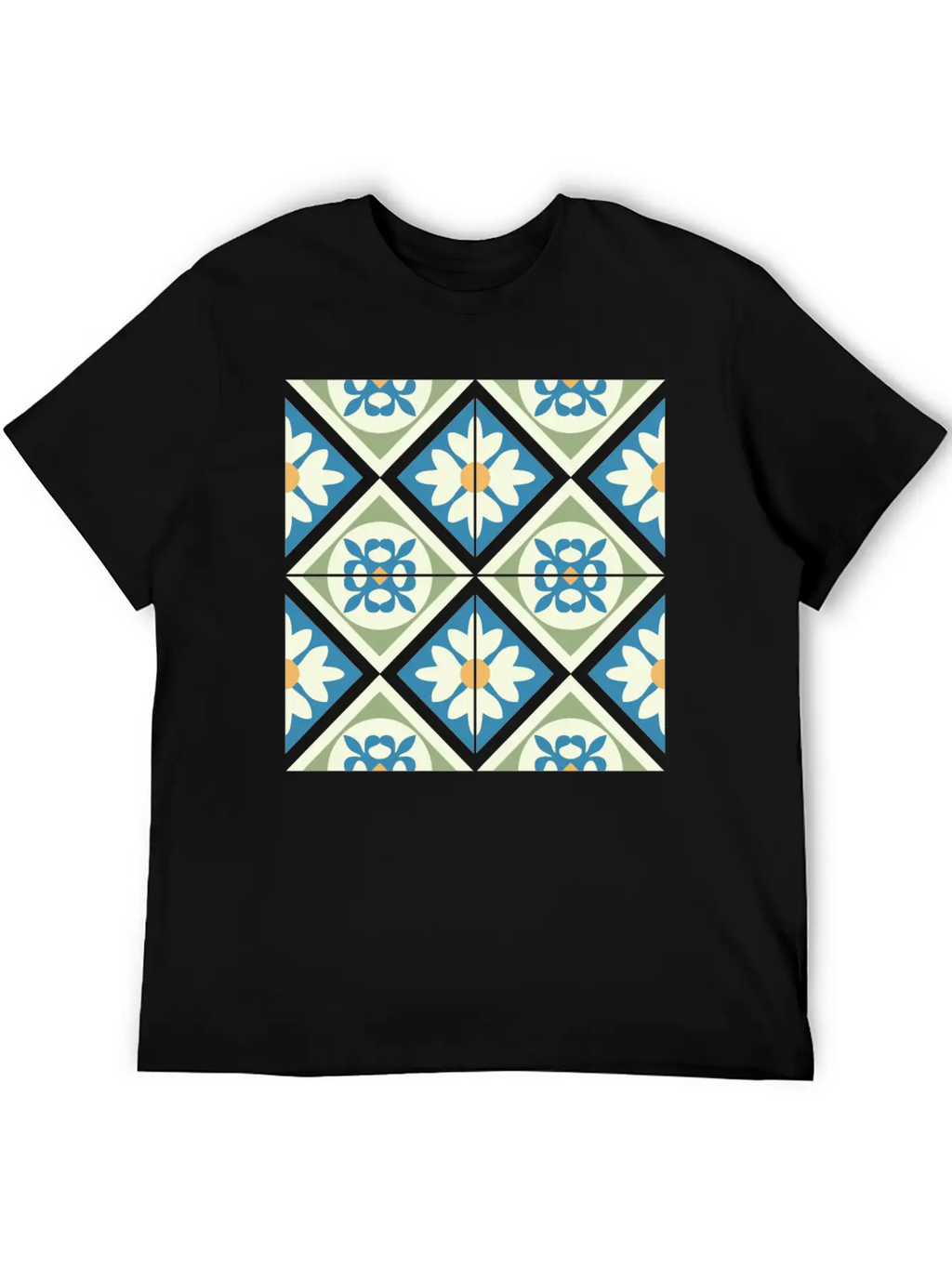 Andalusian Tiles 13 Timeless Short Sleeve Tee – Comfy And Minimalist Design