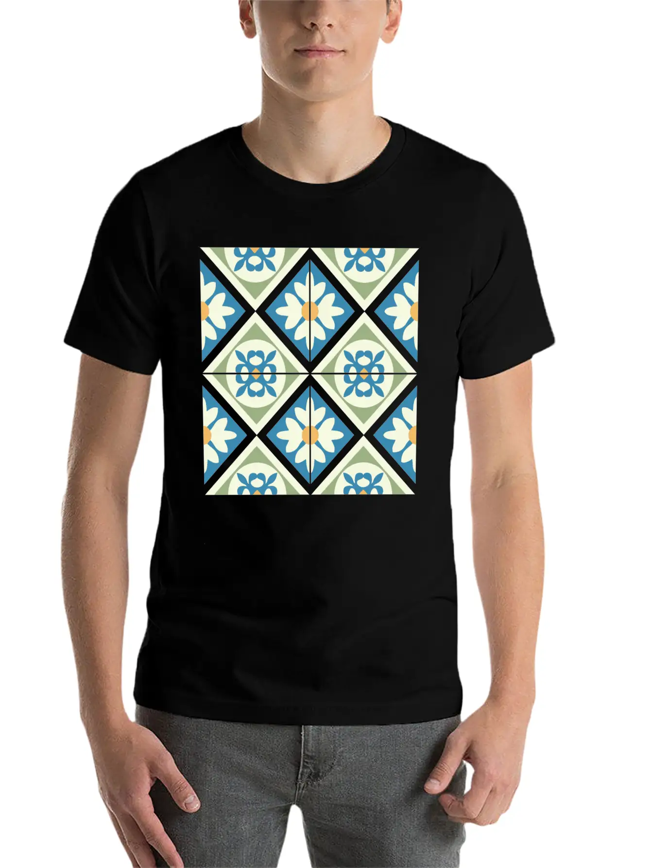 Andalusian Tiles 13 Timeless Short Sleeve Tee – Comfy And Minimalist Design