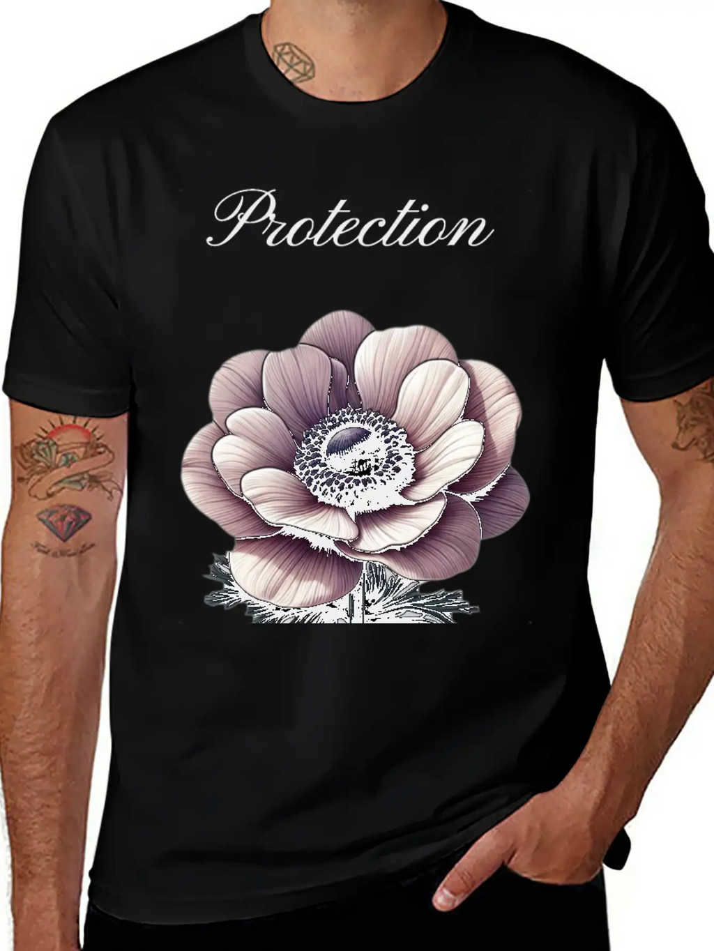 Anemone Shield: A Symbol Of Protection Essential Cotton Tee For Daily Outfits – Unisex Style