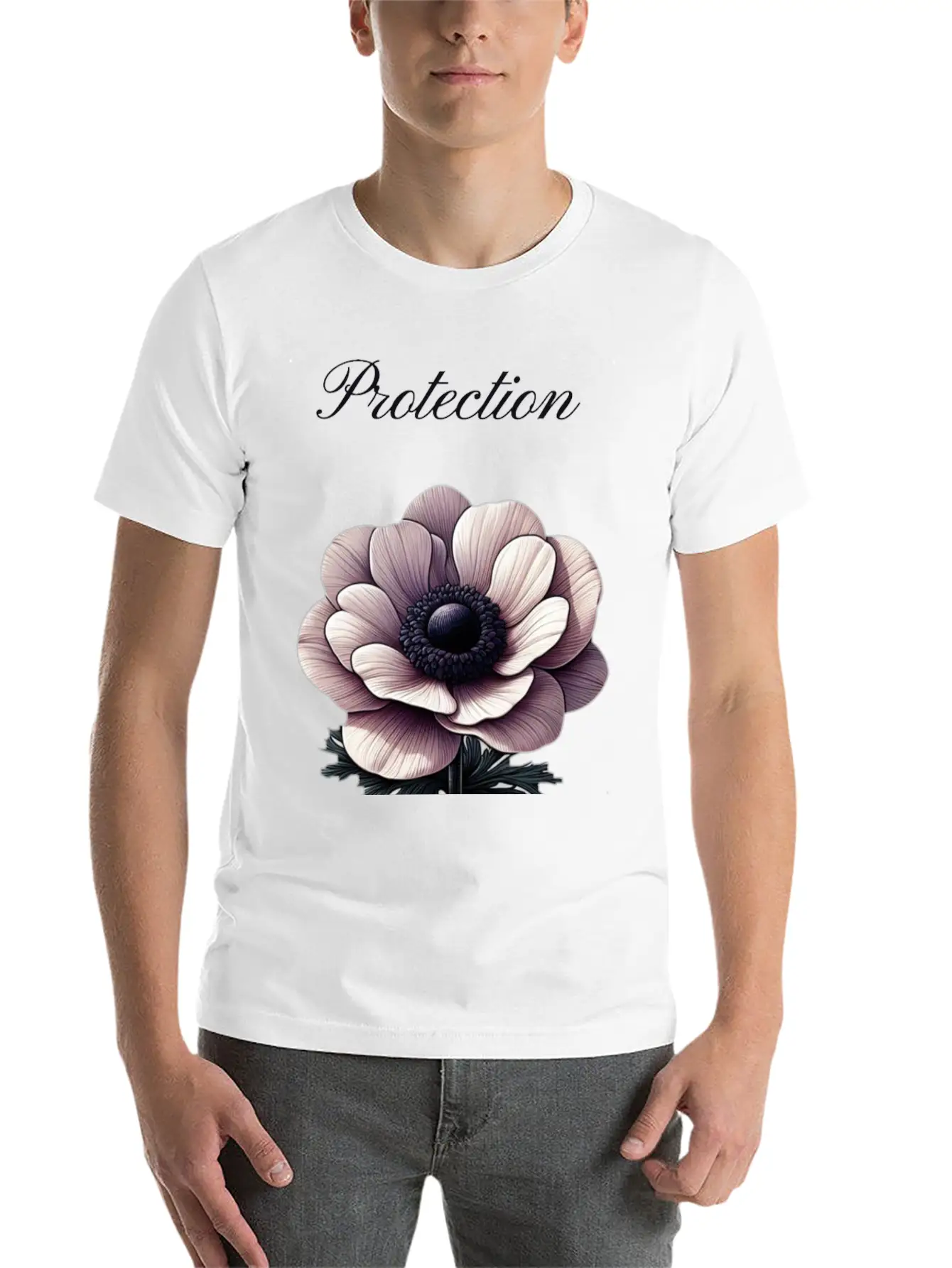 Anemone Shield: A Symbol Of Protection Essential Cotton Tee For Daily Outfits – Unisex Style