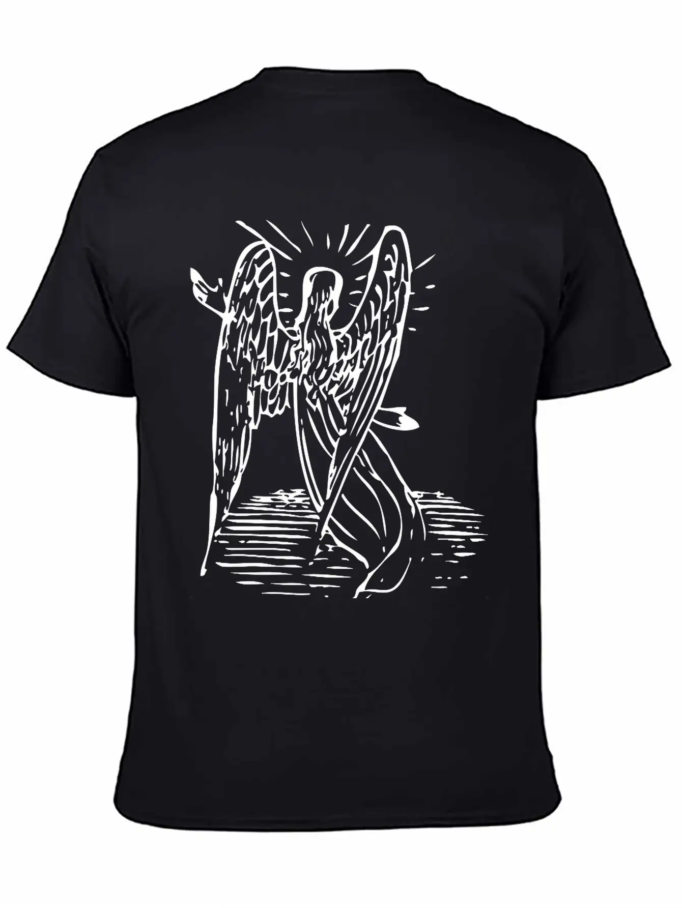 Angel With Long Hair Essential Cotton Tee For Daily Outfits – Unisex Style