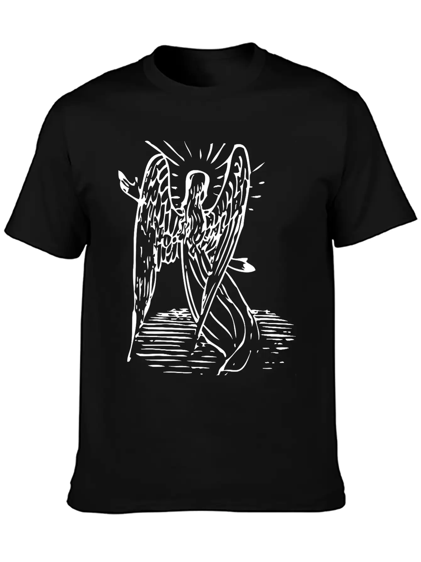 Angel With Long Hair Essential Cotton Tee For Daily Outfits – Unisex Style