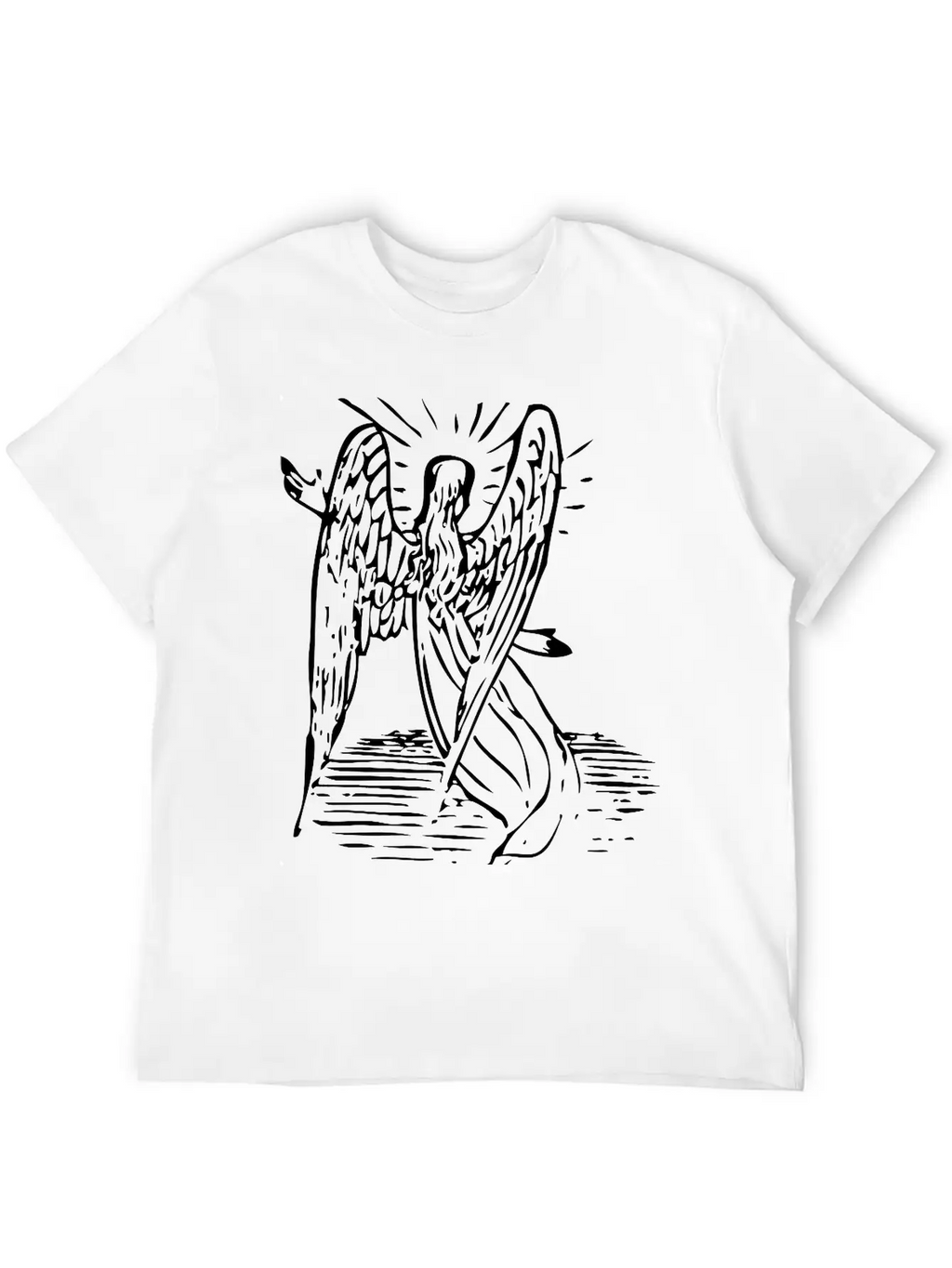 Angel With Long Hair Essential Cotton Tee For Daily Outfits – Unisex Style