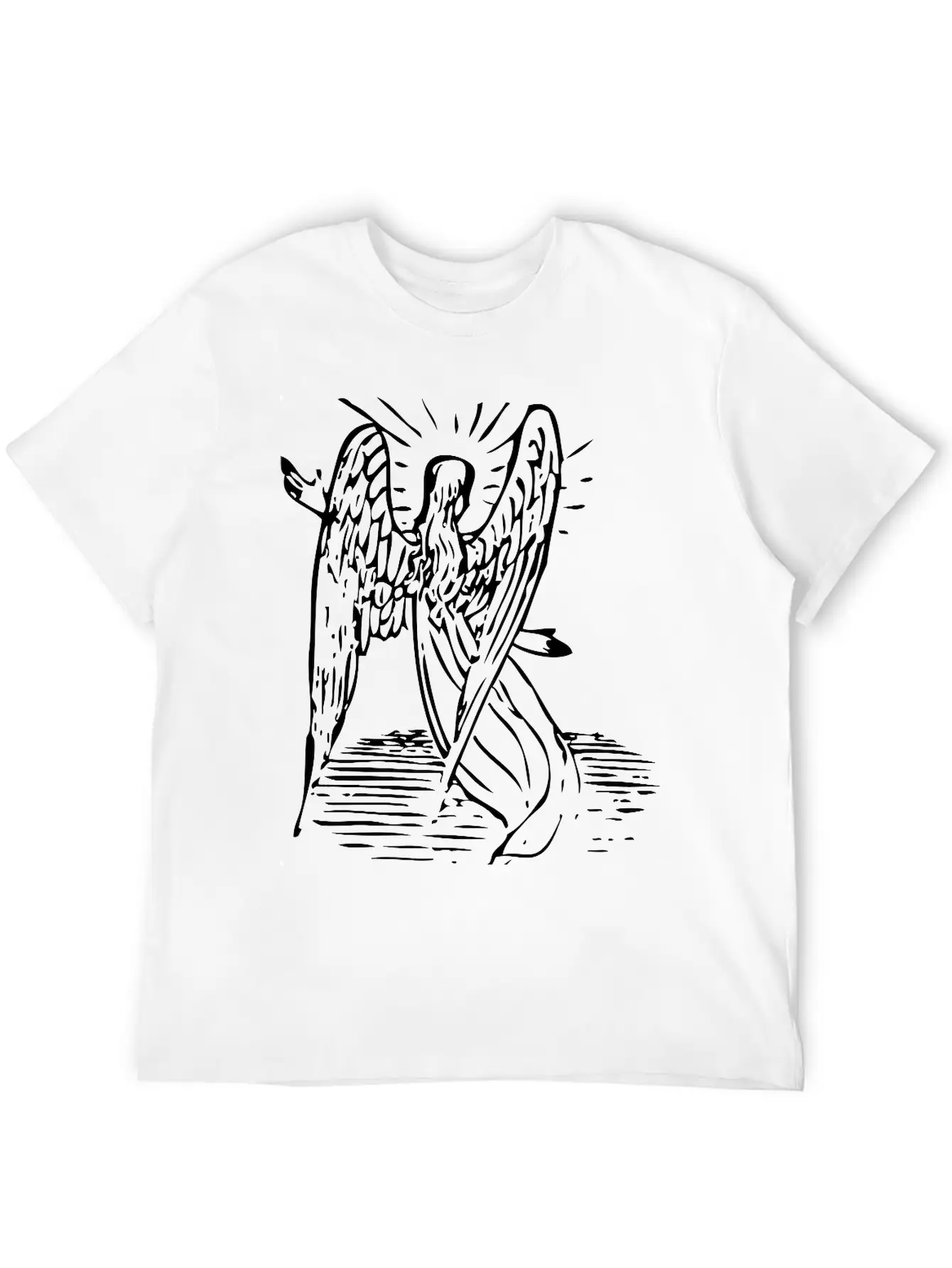Angel With Long Hair Essential Cotton Tee For Daily Outfits – Unisex Style