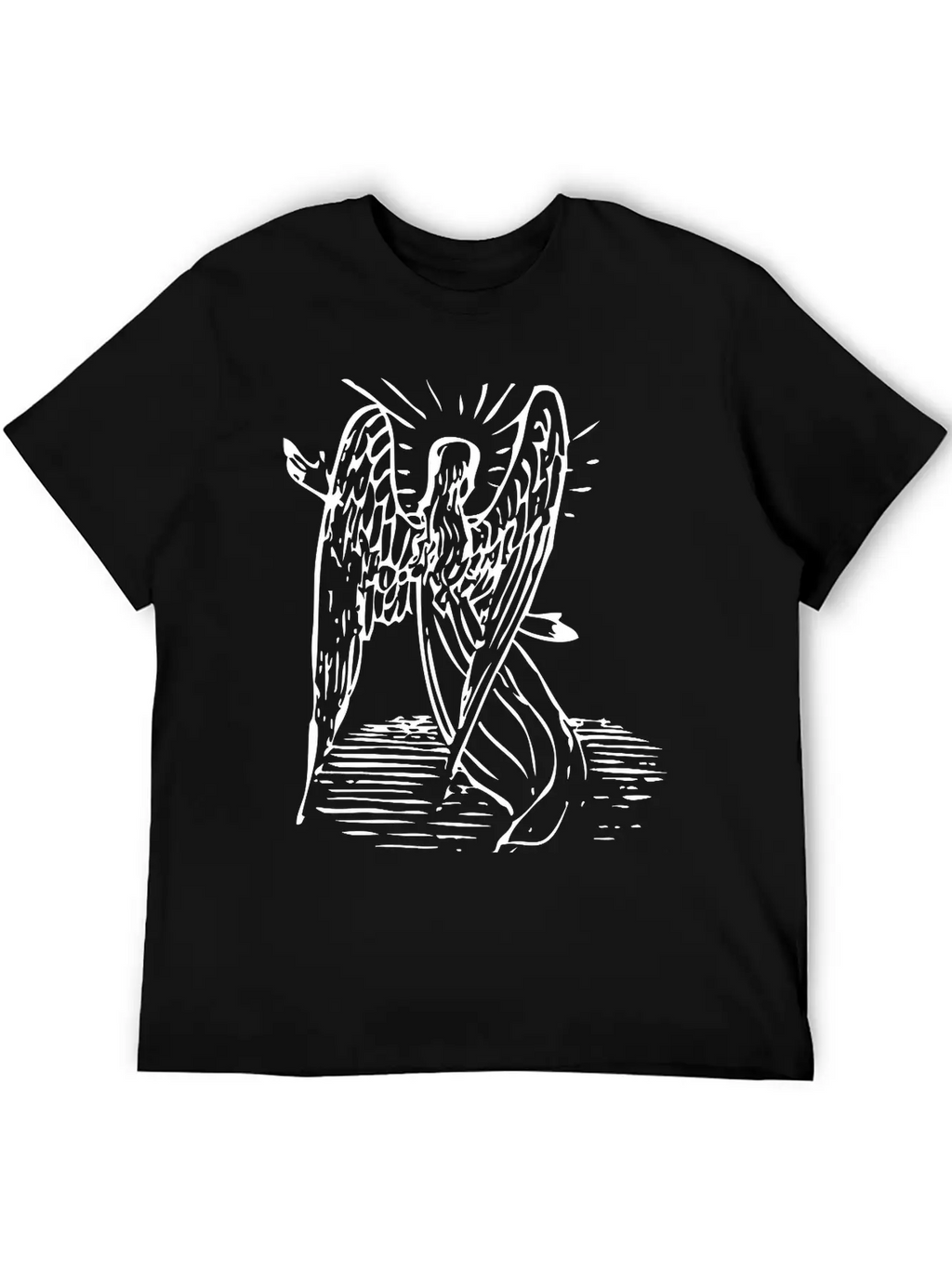 Angel With Long Hair Essential Cotton Tee For Daily Outfits – Unisex Style