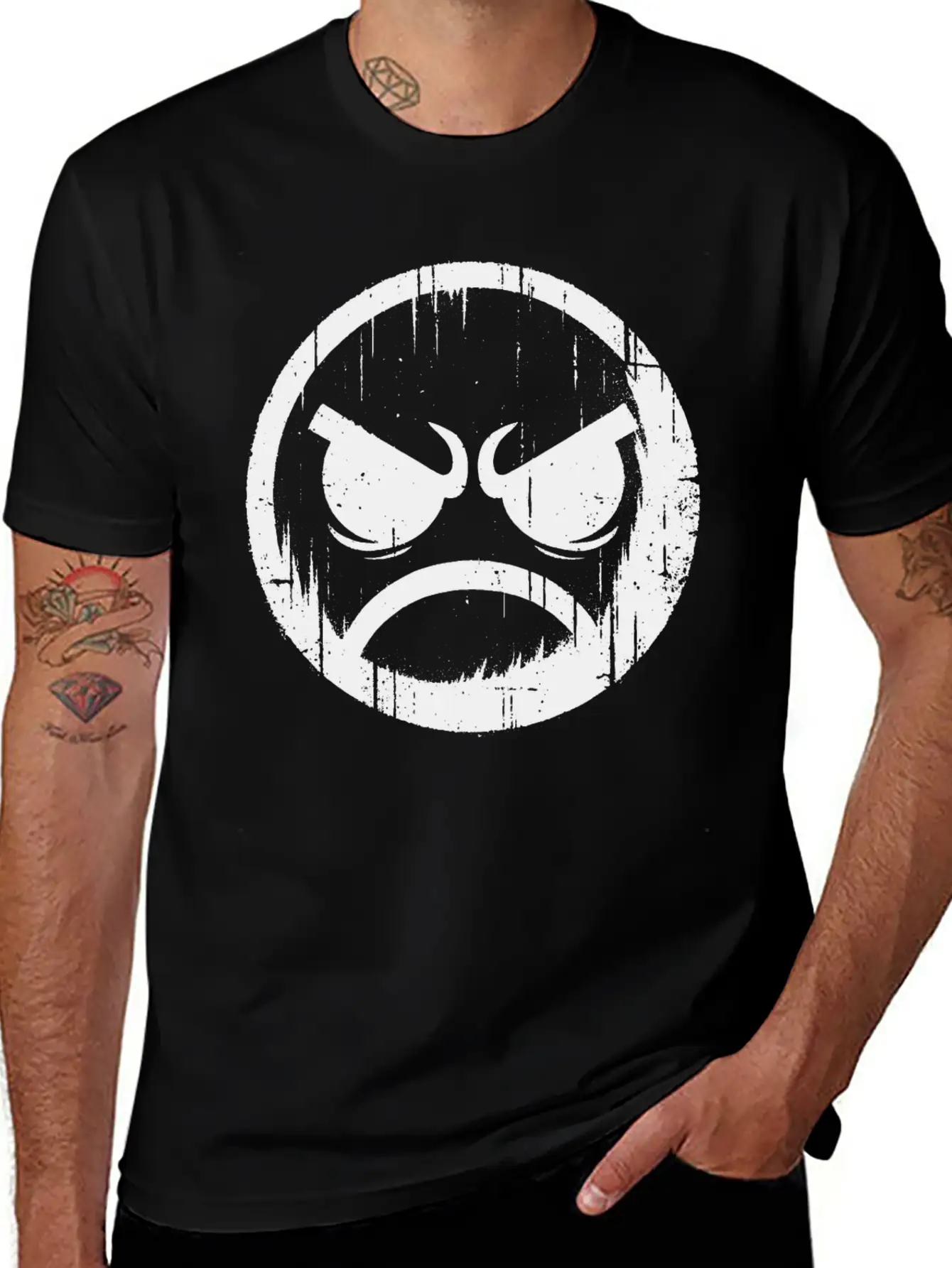 Angry Face Relaxed Everyday Tee – Lightweight And Durable Cotton