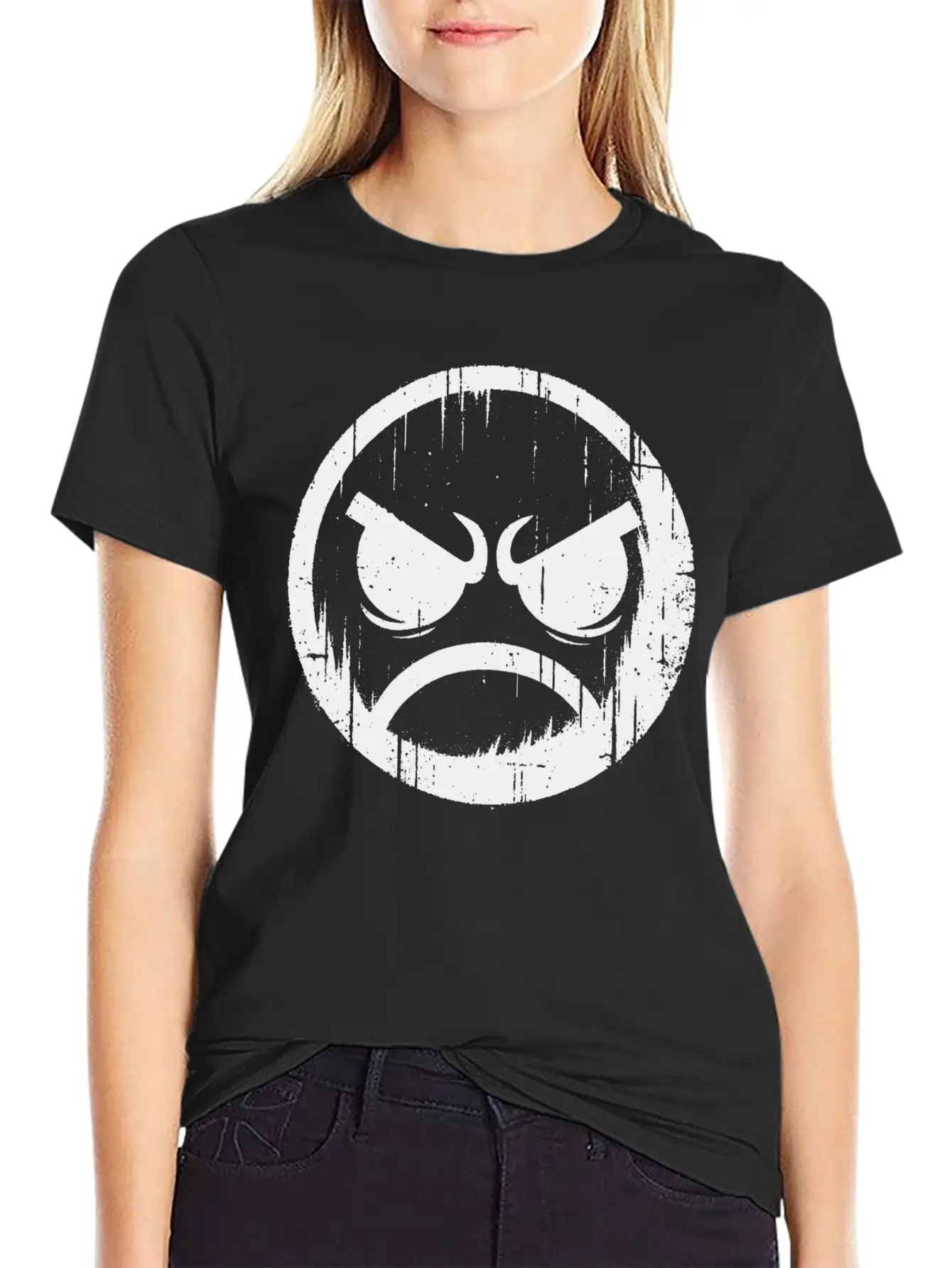 Angry Face Relaxed Everyday Tee – Lightweight And Durable Cotton