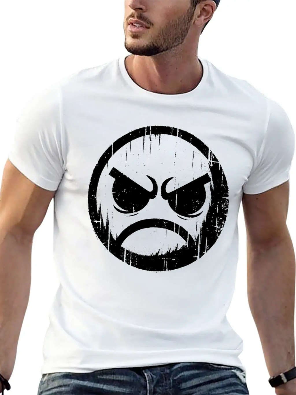 Angry Face Timeless Short Sleeve Tee – Comfy And Minimalist Design
