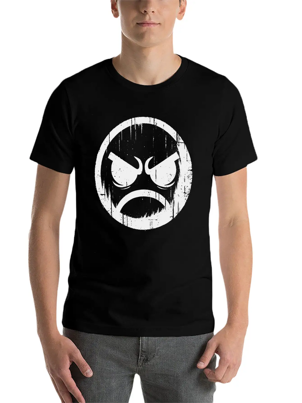 Angry Face Timeless Short Sleeve Tee – Comfy And Minimalist Design