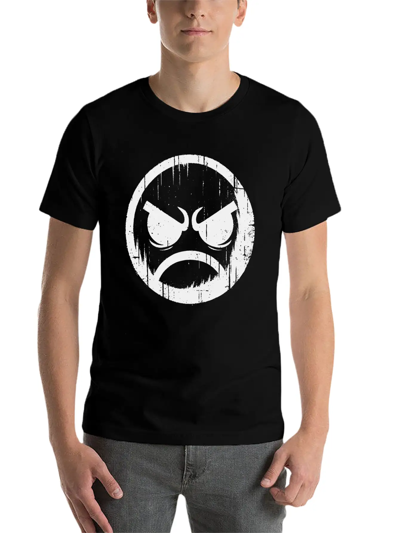 Angry Face Timeless Short Sleeve Tee – Comfy And Minimalist Design