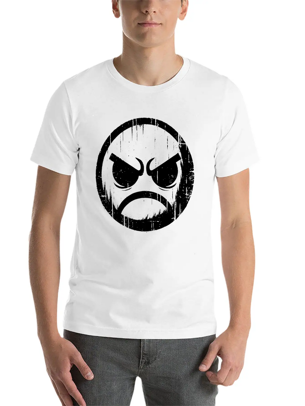 Angry Face Timeless Short Sleeve Tee – Comfy And Minimalist Design