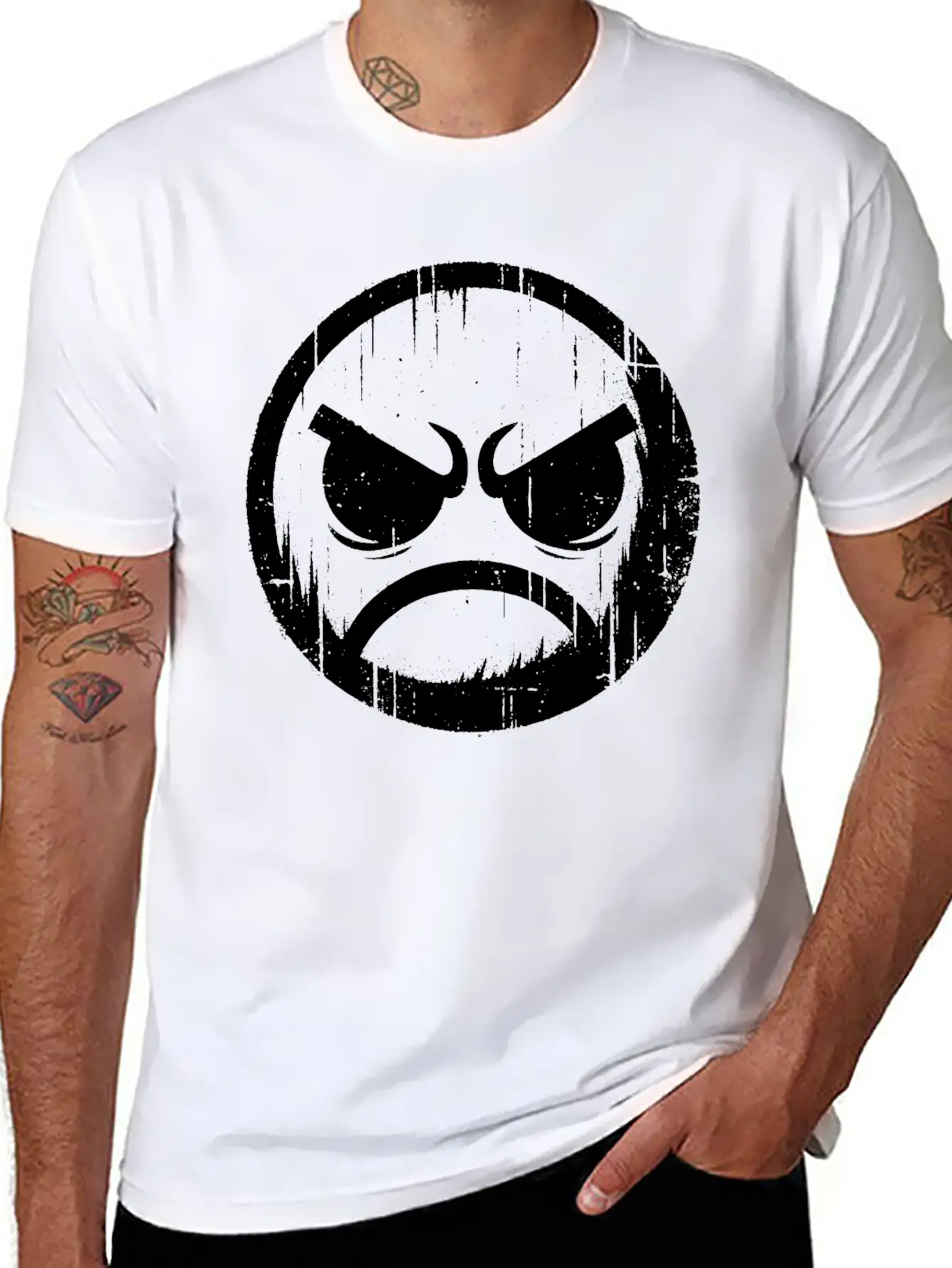 Angry Face Timeless Short Sleeve Tee – Comfy And Minimalist Design