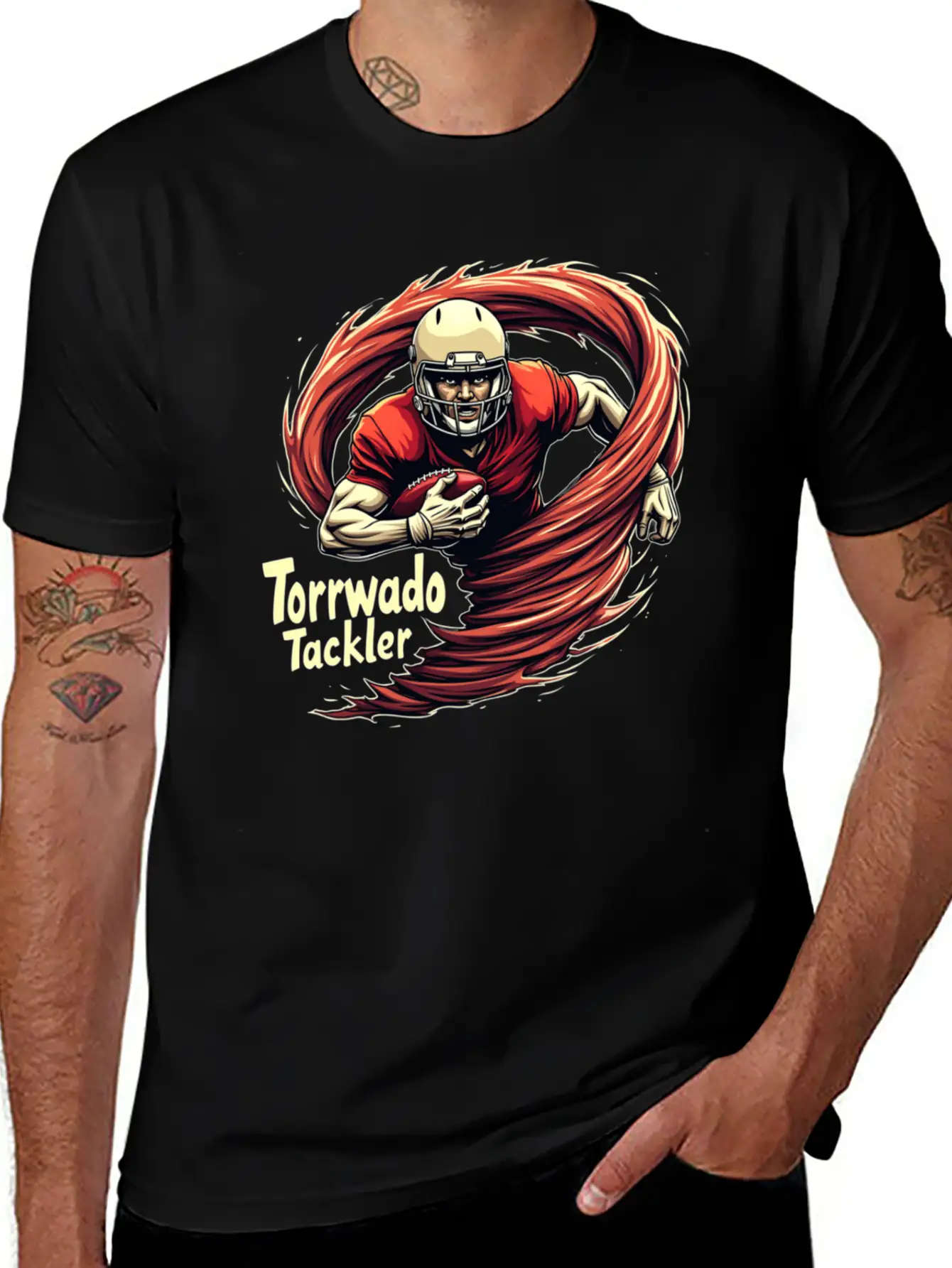 ANGRY RUNS: Tornado Tackler Breathable Graphic T-Shirt – Perfect For Casual Days
