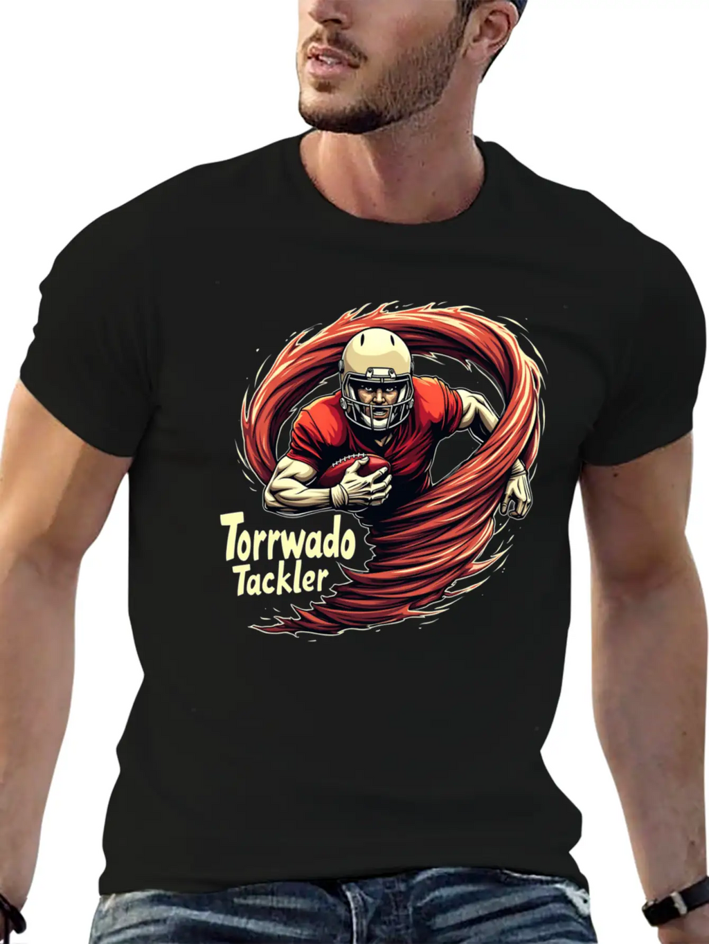 ANGRY RUNS: Tornado Tackler Breathable Graphic T-Shirt – Perfect For Casual Days