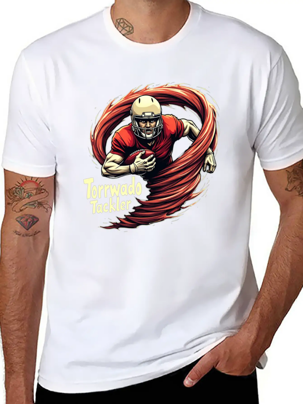 ANGRY RUNS: Tornado Tackler Breathable Graphic T-Shirt – Perfect For Casual Days