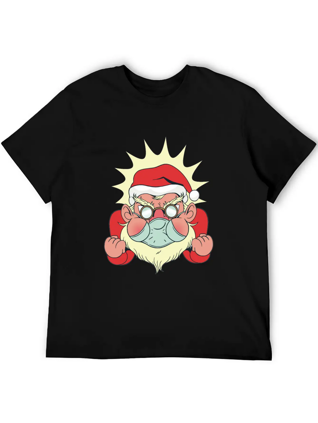 Angry Santa With Facemask Stylish Everyday T-Shirt – Unisex Basic Cotton Tee