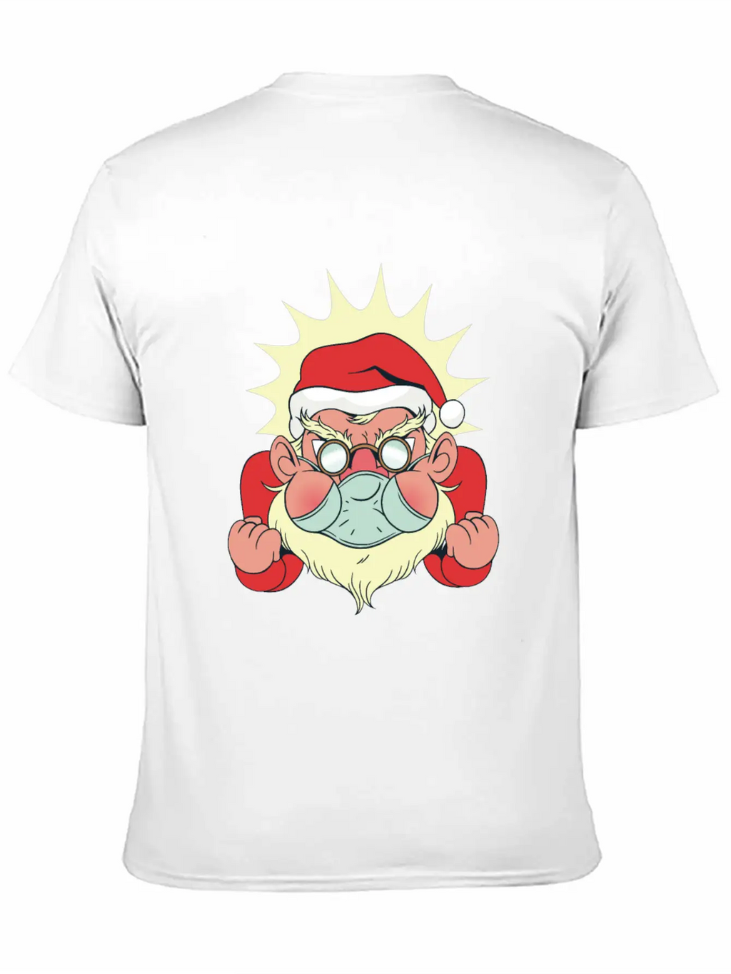Angry Santa With Facemask Stylish Everyday T-Shirt – Unisex Basic Cotton Tee
