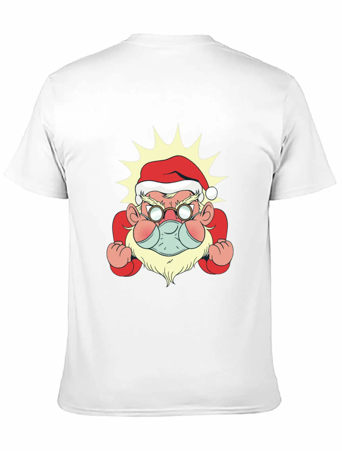 Angry Santa With Facemask Stylish Everyday T-Shirt – Unisex Basic Cotton Tee