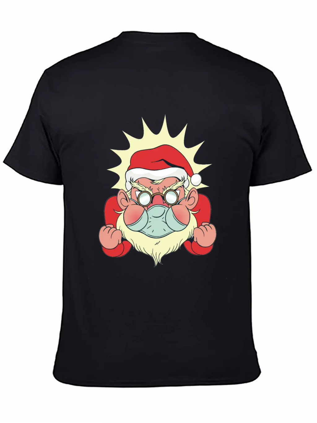 Angry Santa With Facemask Stylish Everyday T-Shirt – Unisex Basic Cotton Tee