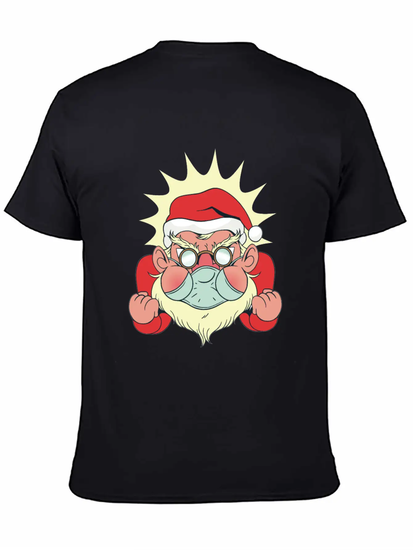 Angry Santa With Facemask Stylish Everyday T-Shirt – Unisex Basic Cotton Tee